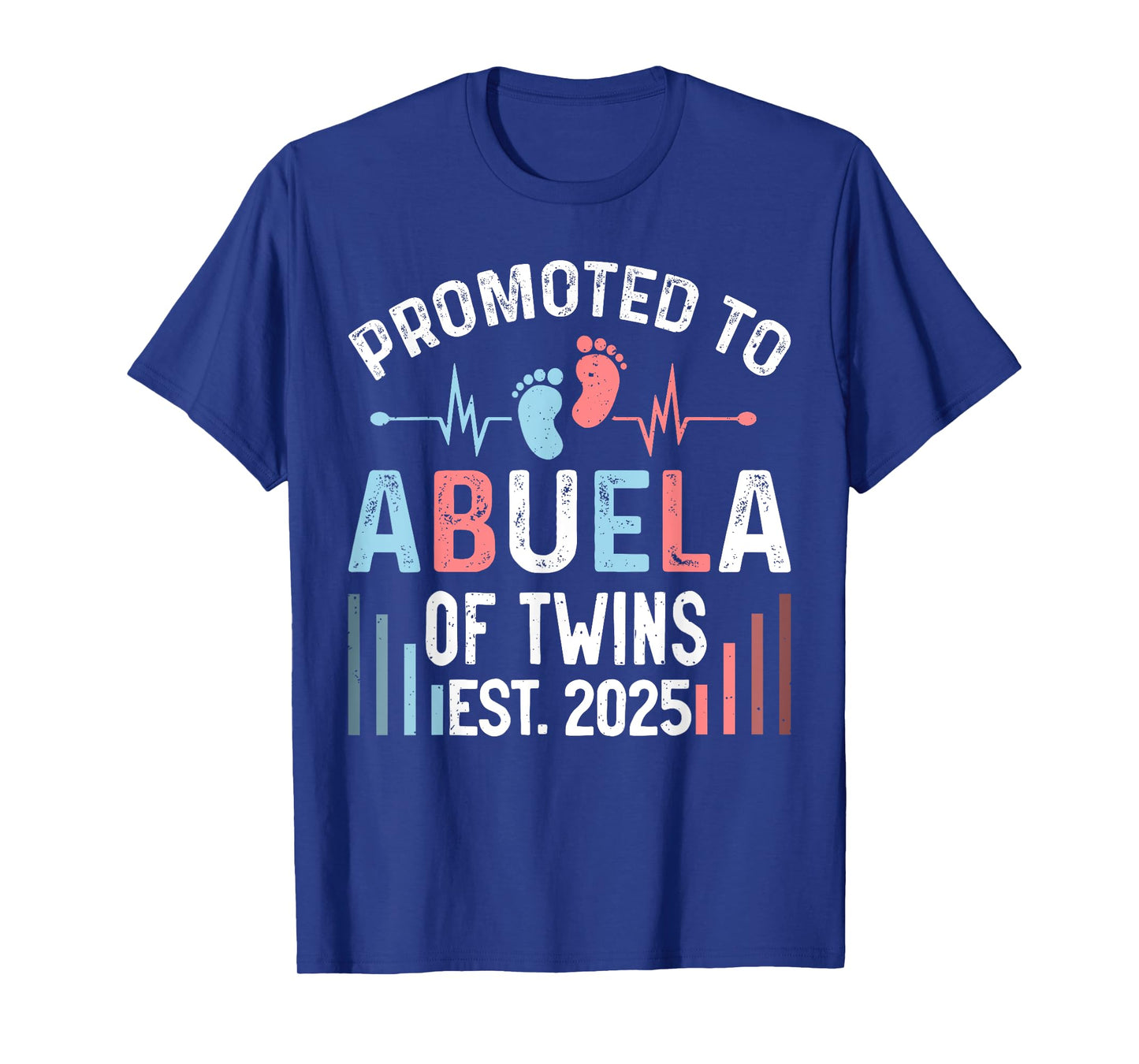 Promoted To Abuela Of Twins Est 2025 Twin Baby Shower T-Shirt