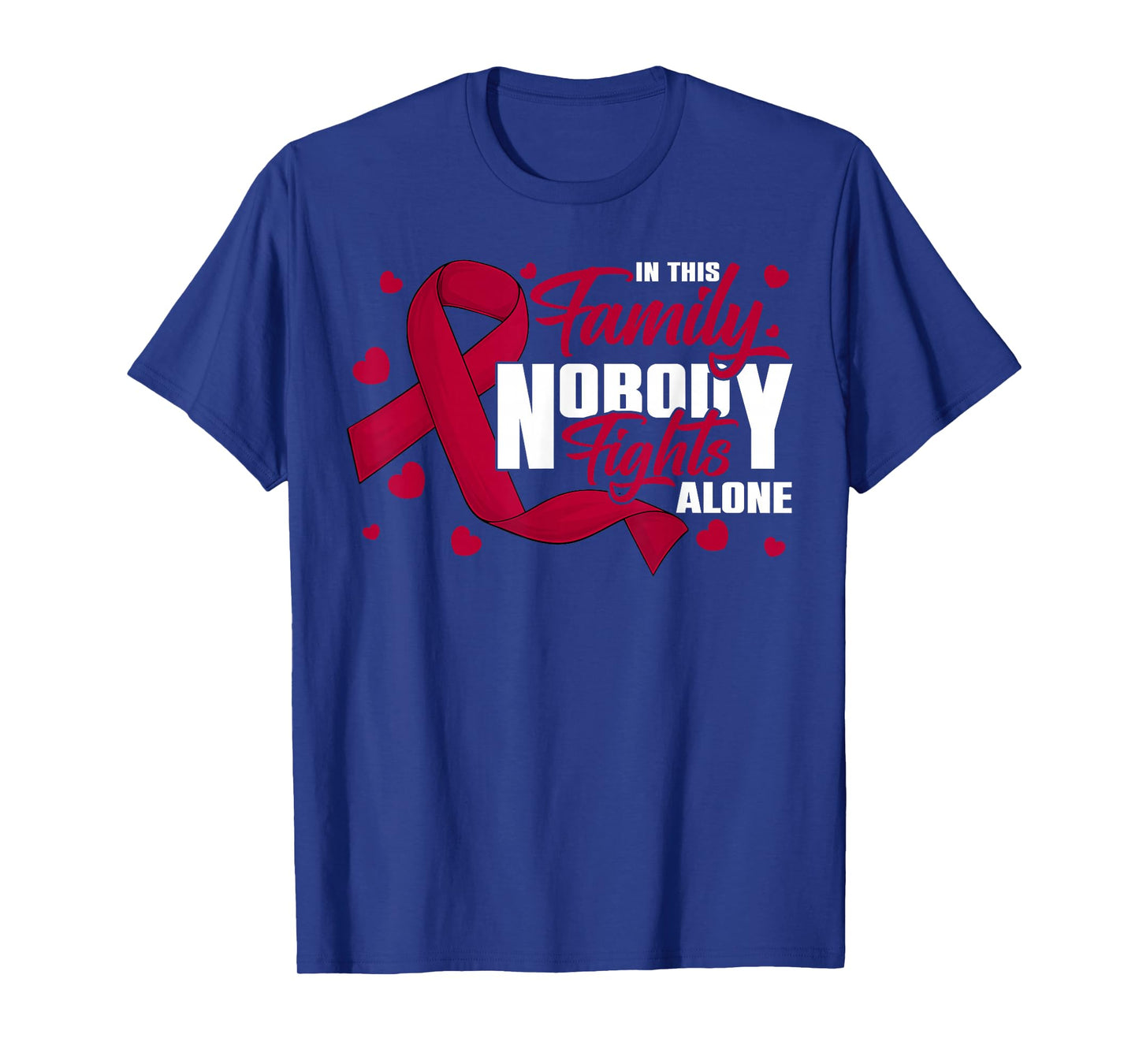 This Family Nobody Fights Alone Multiple Myeloma Awareness T-Shirt