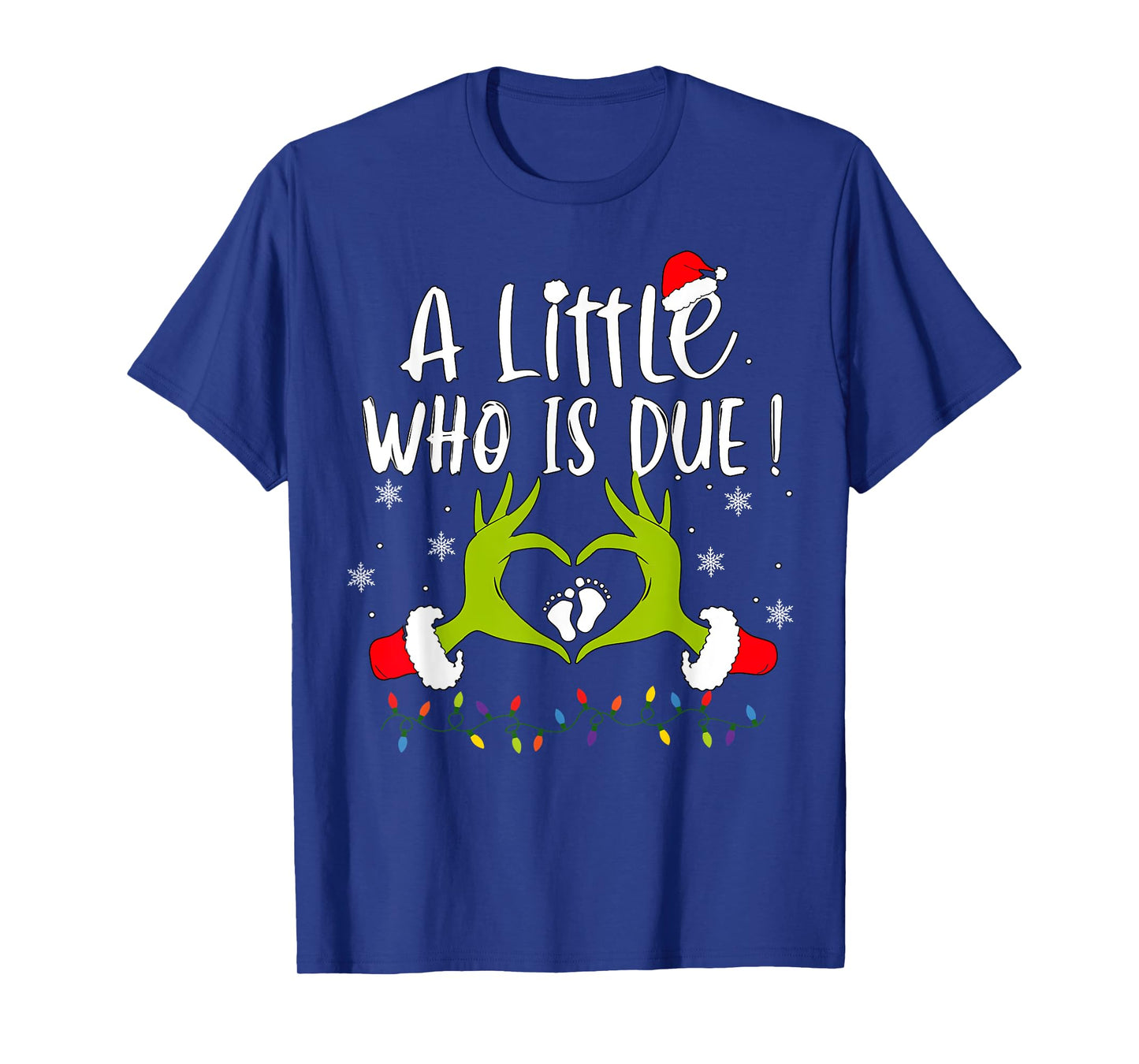 A Little Who is Due Christmas Pregnancy T-Shirt - Unisex, Black, Small