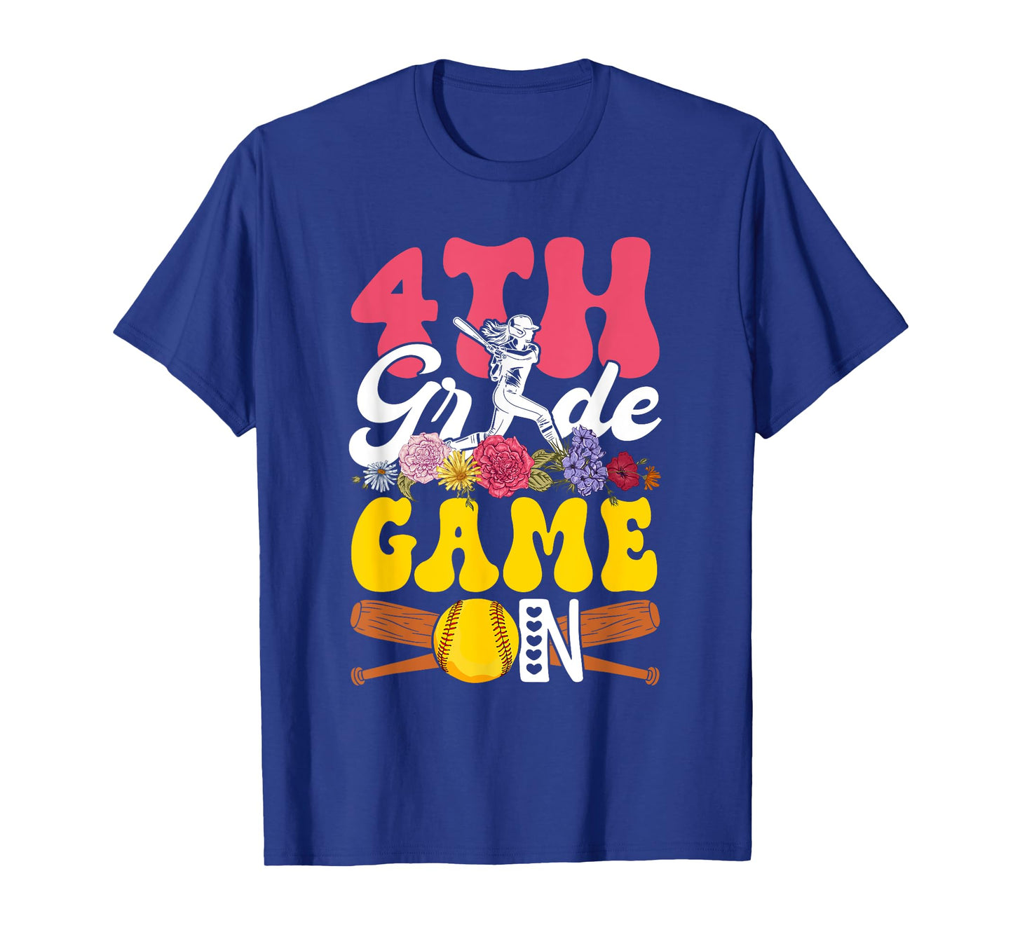 4th Grade Funny Game Costume Softball Player Lover Students T-Shirt