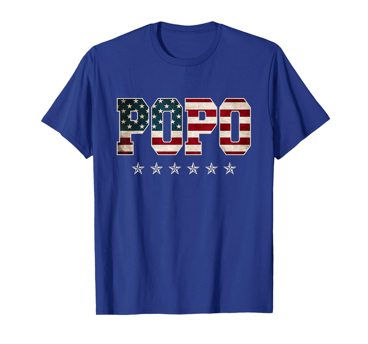 Mens Popo Gift Father's Day American Flag 4th of July T-Shirt