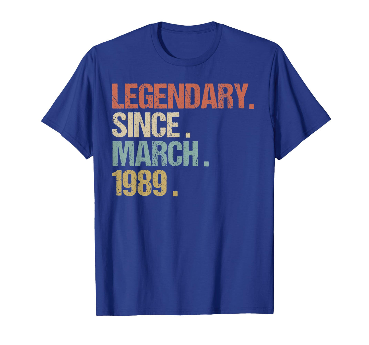 30th Birthday Gift Legendary Since March 1989 Shirt Retro T-Shirt