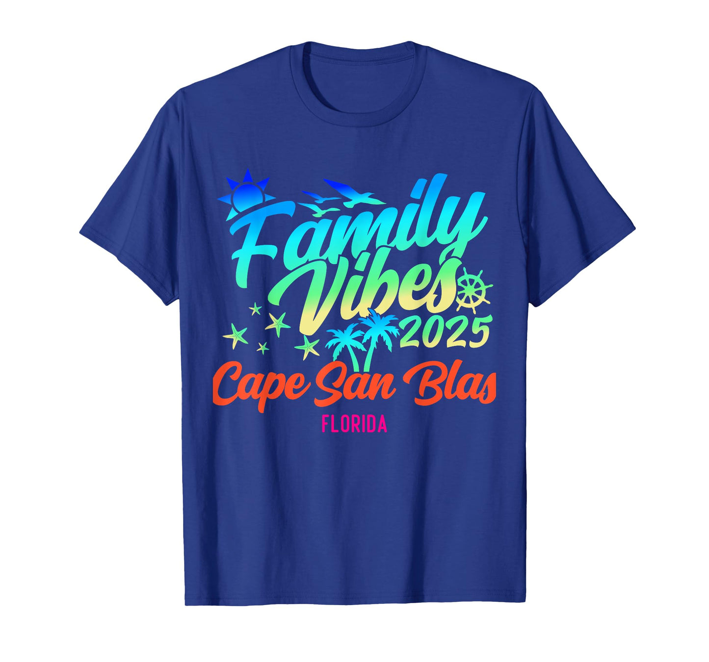 Cape San Blas Florida Family Vibes 2025 Vacation Summer T-Shirt