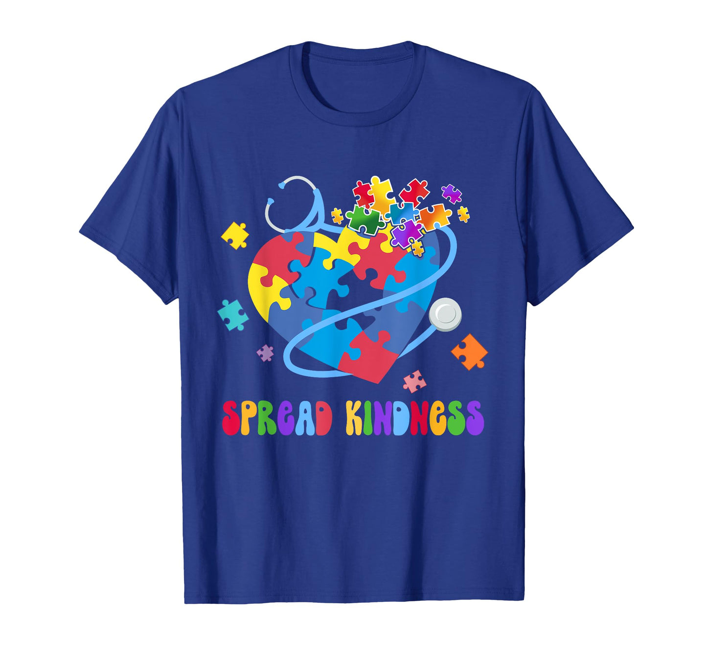 Spread Kindness Autism Awareness Stethoscope Heart Nurse T-Shirt
