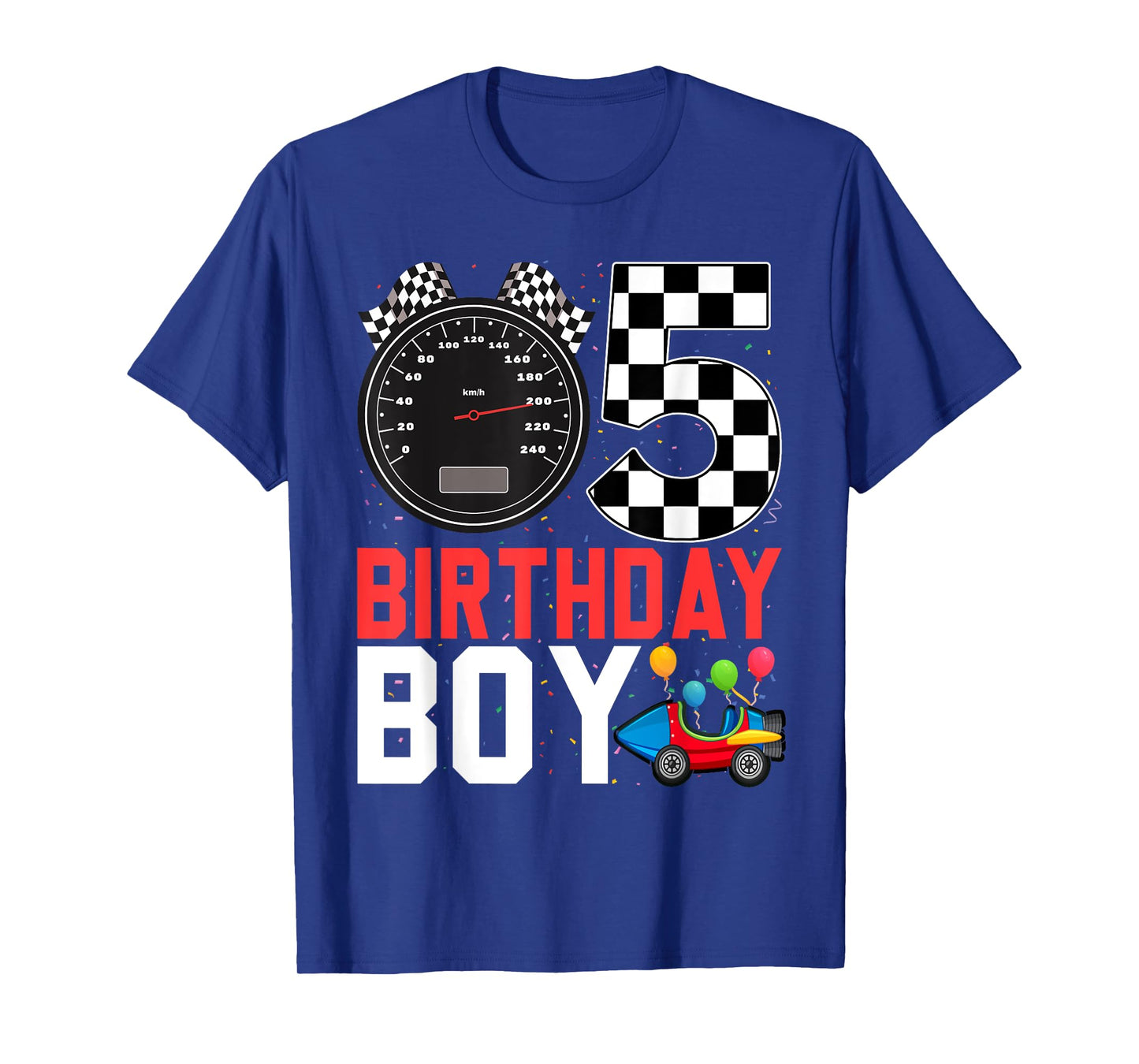 Birthday Boy 5 Five Race Car 5th Birthday Racing Car Driver T-Shirt
