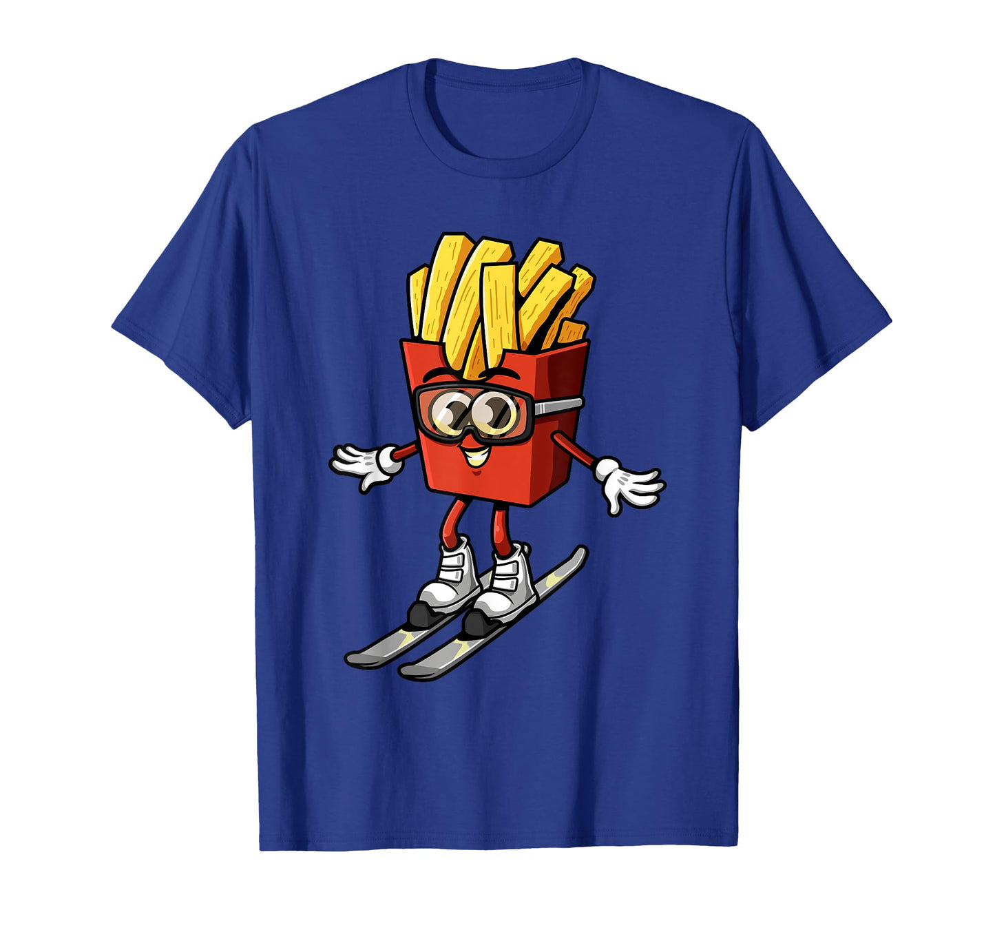Funny French Fry Ski Potato Fries Skiing Instructor Outfit T-Shirt
