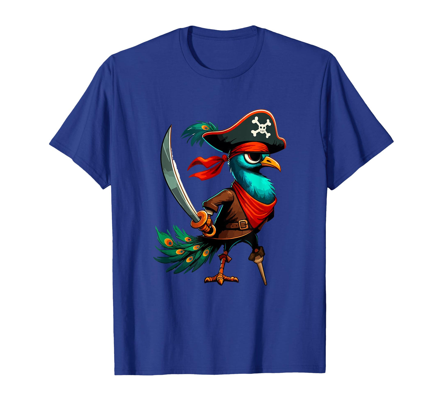 Peacock As Pirate Halloween Costume Farmer Rancher Lover T-Shirt