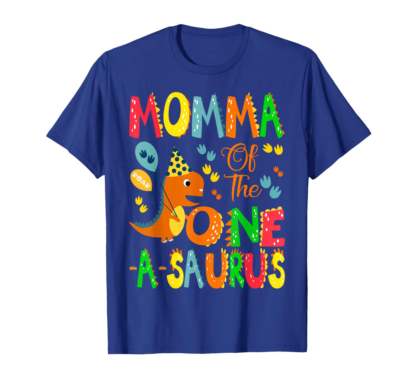 Momma of The One-A-Saurus 1St Birthday Boy Dinosaur T-Shirt