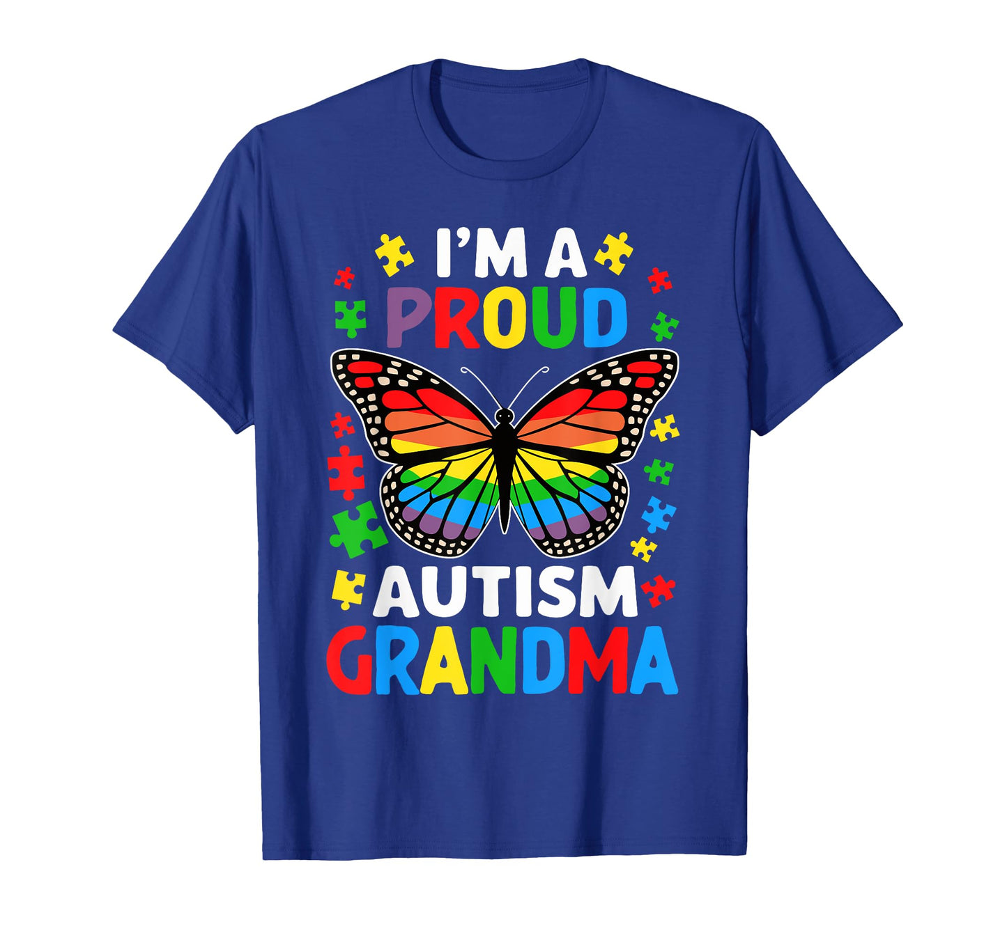 Im A Proud Autism Grandma Awareness Puzzle Piece T-Shirt