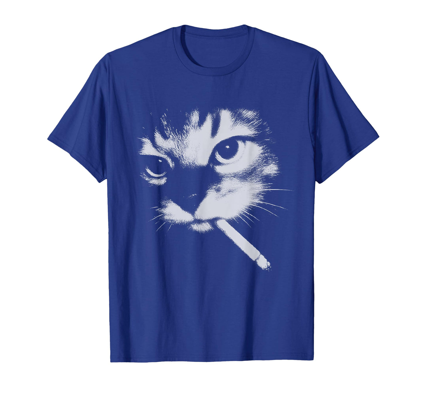 Funny Smoking Black Cat Face Meme Men Women T-Shirt