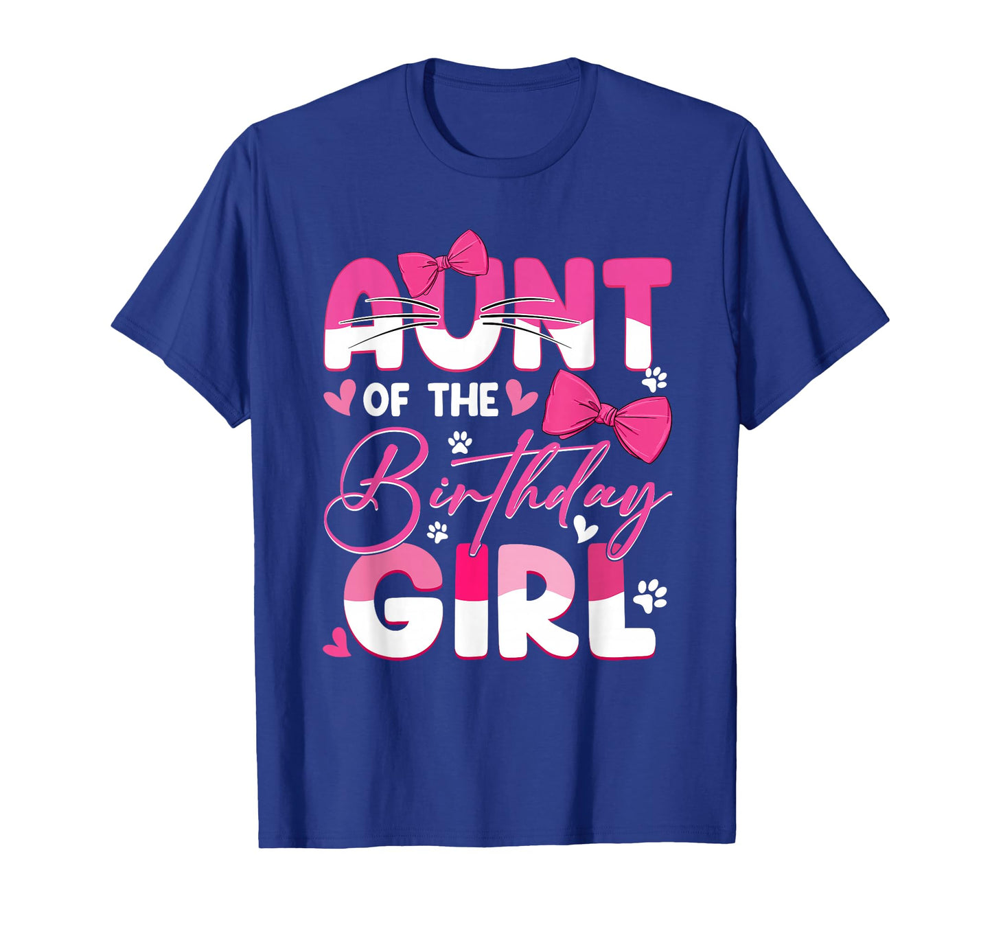 Aunt Of The Birthday Girl Cat Kitty Family Matching T-Shirt