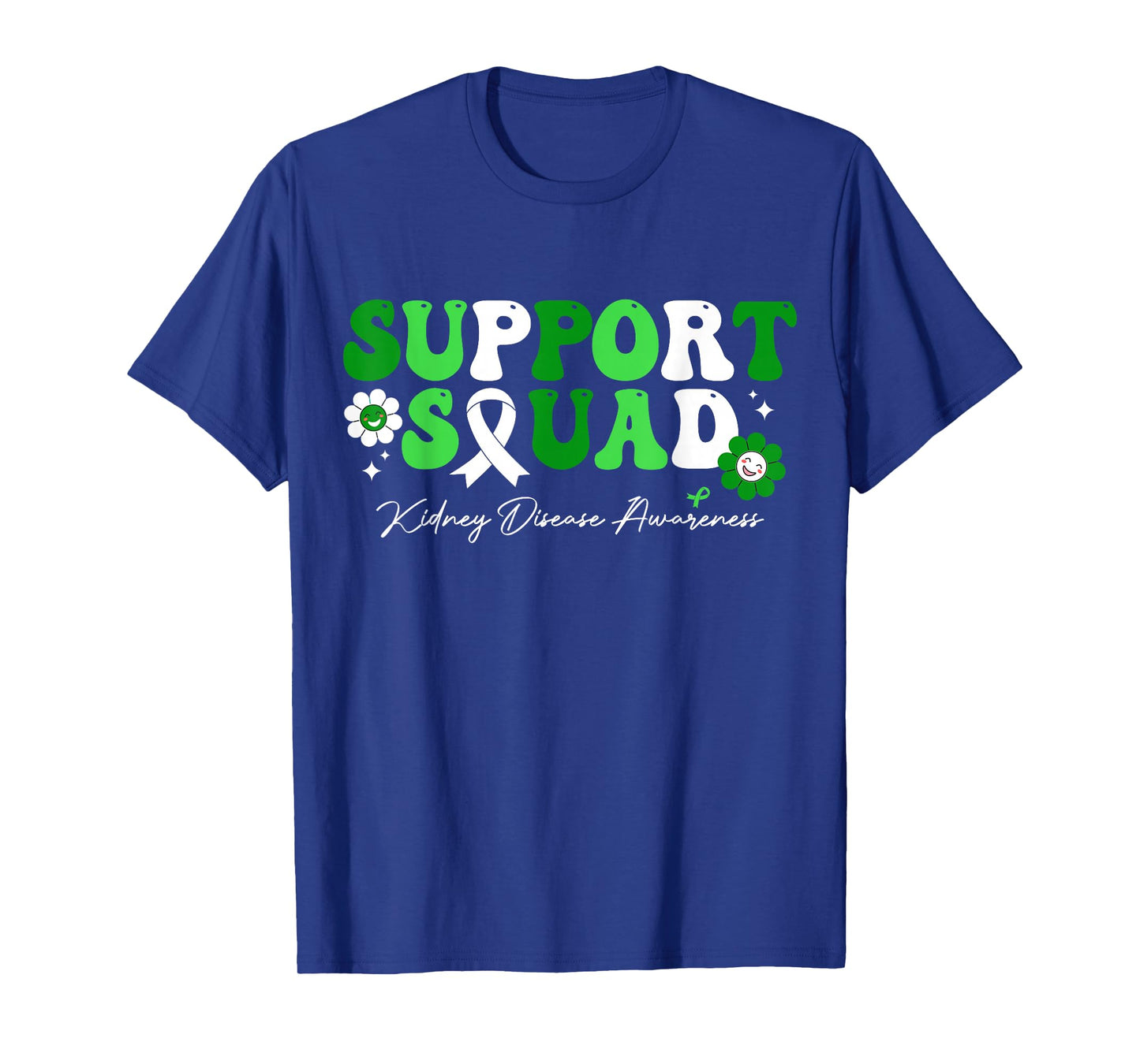 Groovy Support Squad Kidney Disease Awareness Green Ribbon T-Shirt
