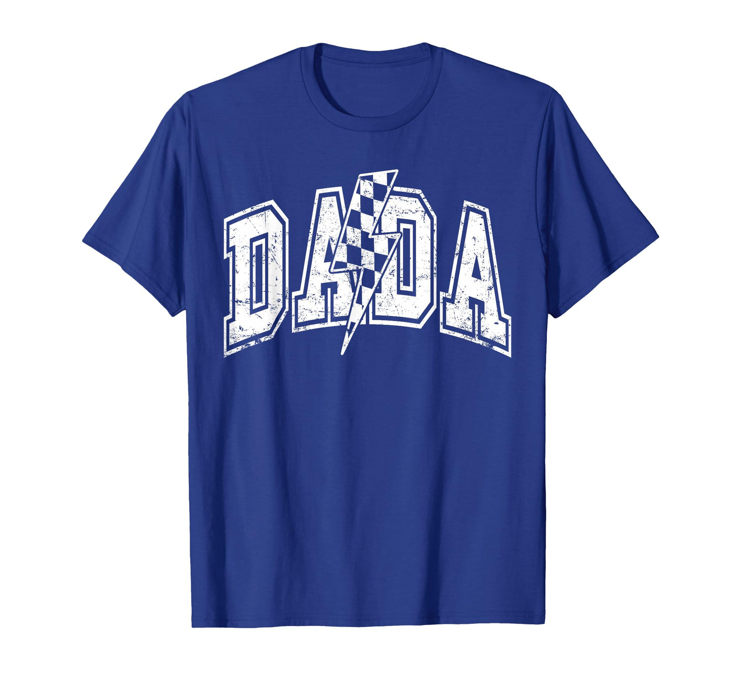 Dada Lightning Bolt Checkered Varsity Dad Men Father's Day T-Shirt