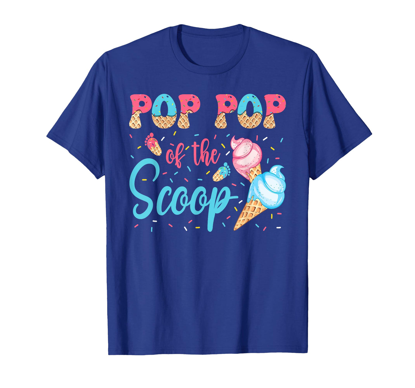Pop Pop Of The Scoop Ice Cream Gender Reveal Baby Shower T-Shirt