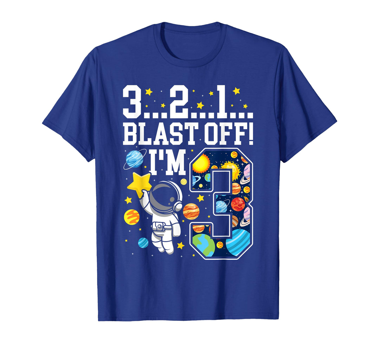 3...2...1... Blast Off! I'm 3 Space Birthday Party 3rd T-Shirt