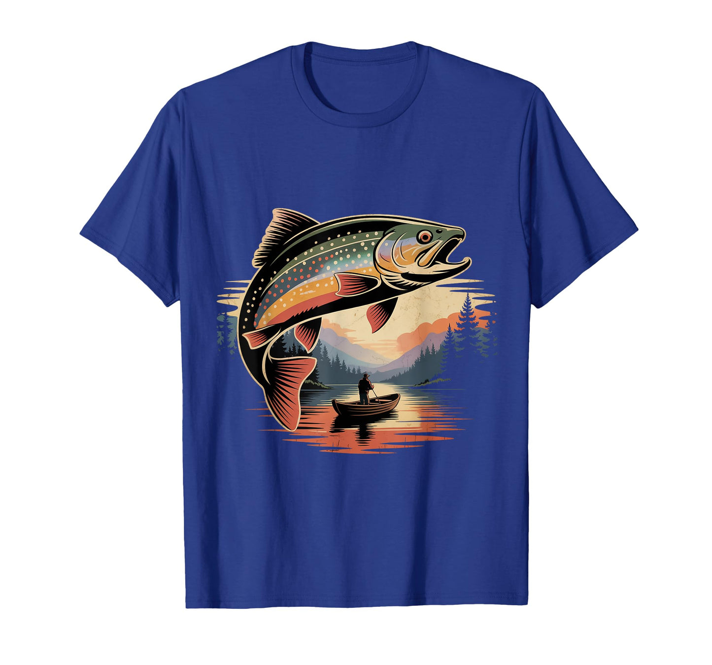 Book Tourt Fishing Rainbow Trout Fly Fishing Dad Mens Fish T-Shirt