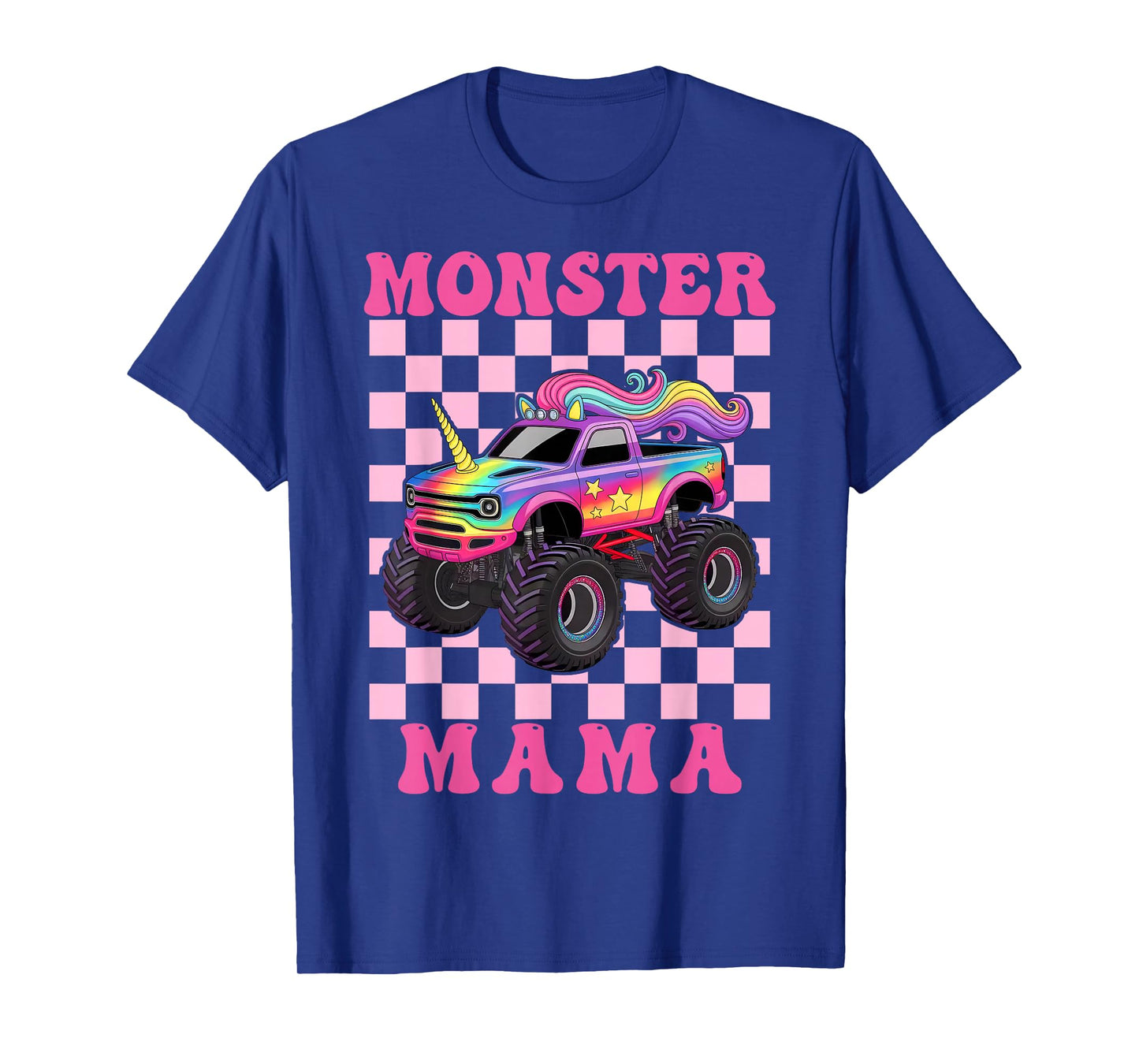 Monster Truck Mama Pink Monster Trucks Lover Mom Groovy T-Shirt