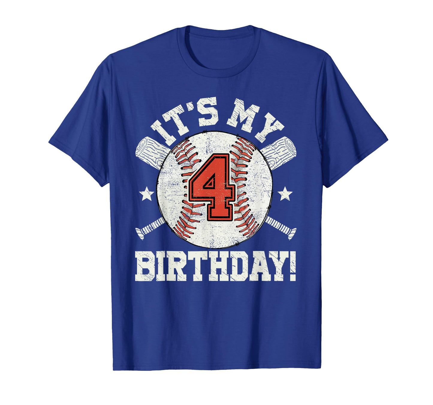 Kids 4th Baseball Birthday Party Boys Sport Fan 4 Years Old T-Shirt
