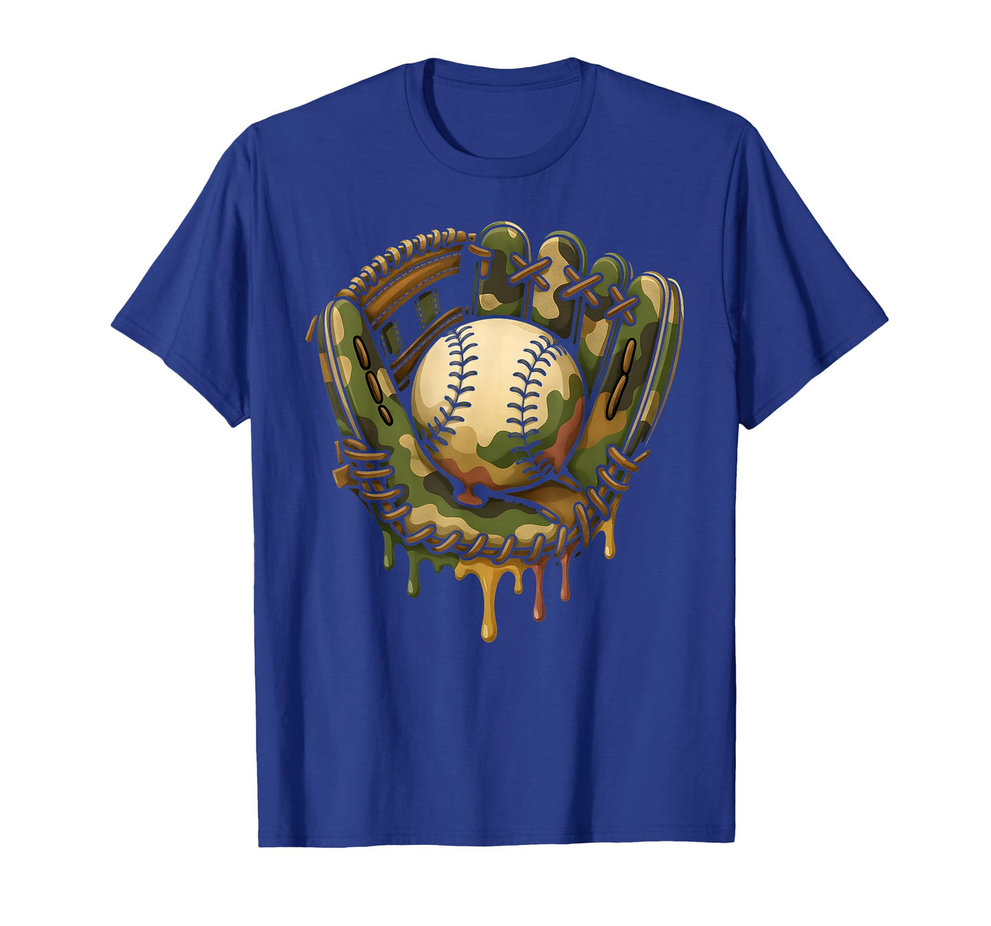 Baseball Drip Camo Baseball Glove Boys Sports Cool Game Day T-Shirt