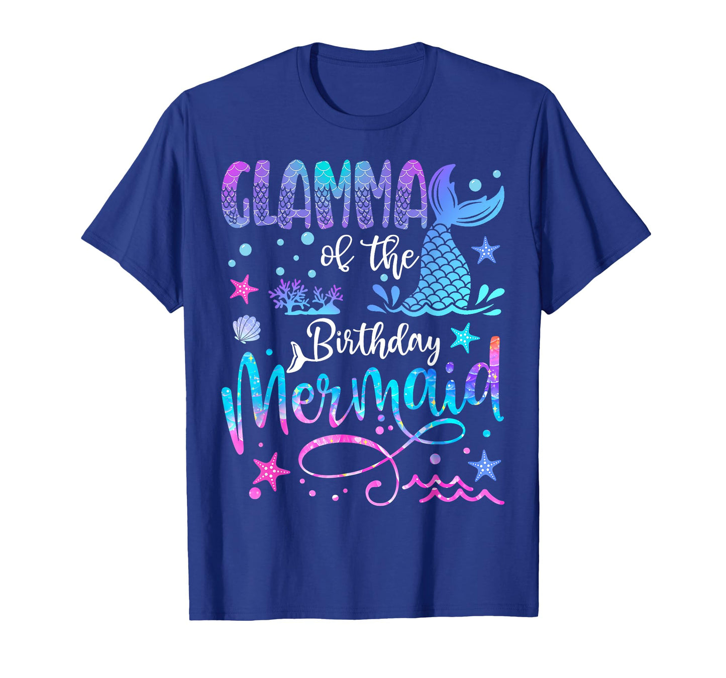 Glamma of The Birthday Mermaid Matching 1St Birthday Girl T-Shirt