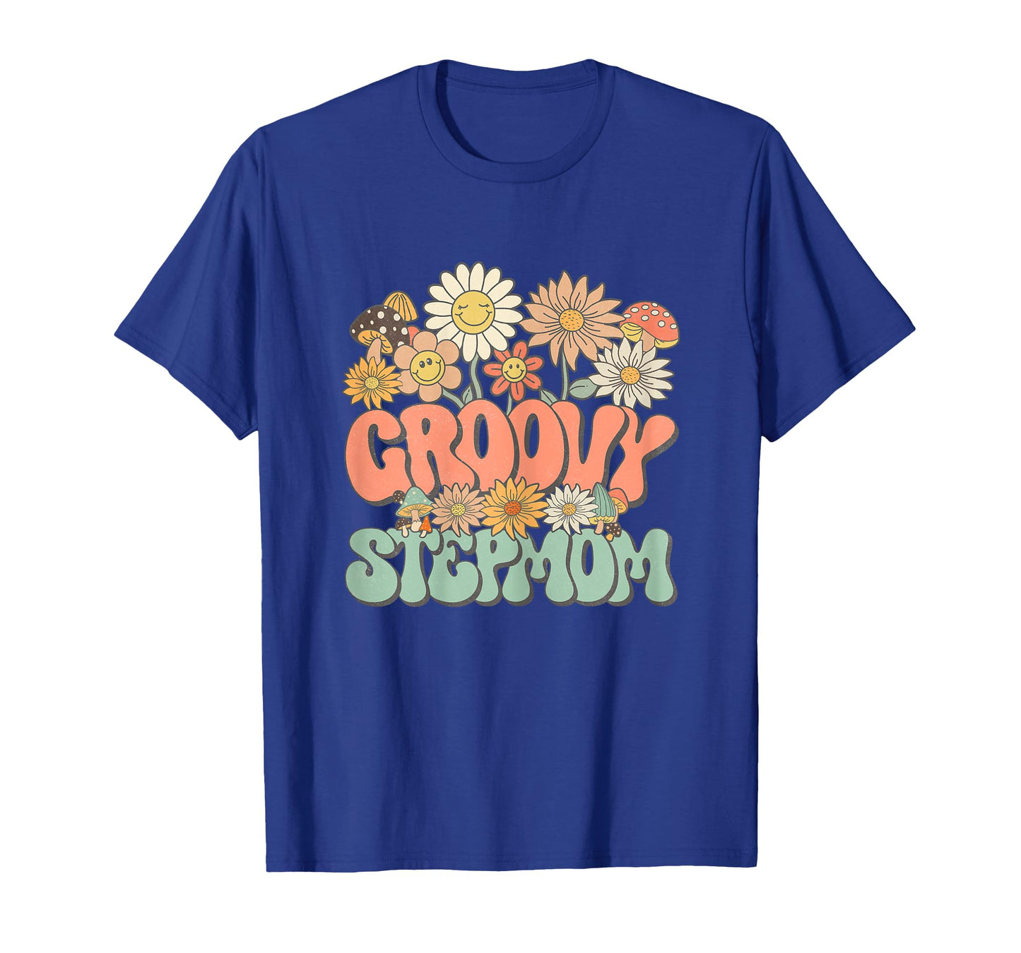 Groovy Stepmom Floral Hippie Retro Daisy Wildflower Women T-Shirt