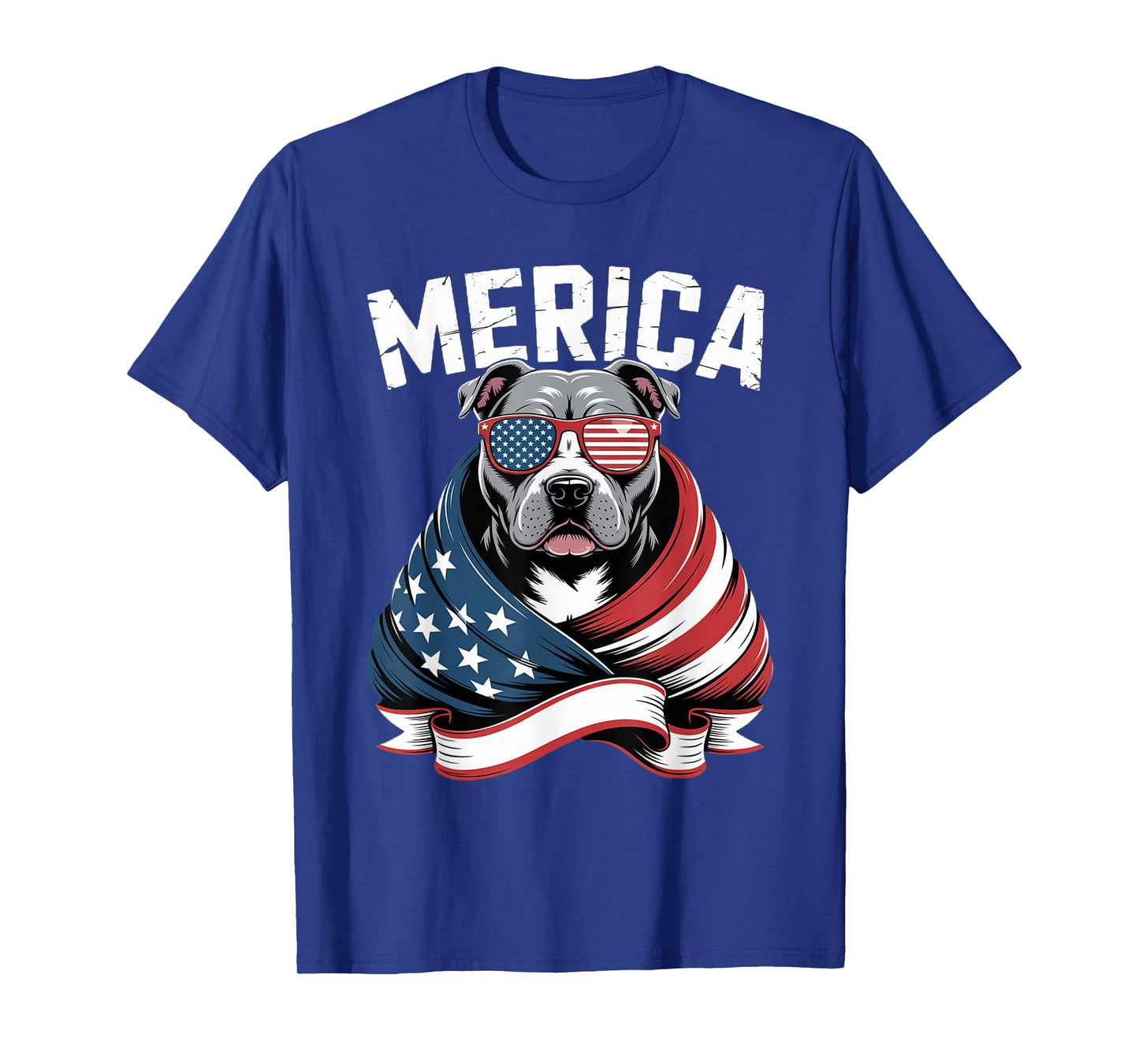 Merica Pitbull Dog Patriotic American Flag 4th Of July T-Shirt for Men Women Kids