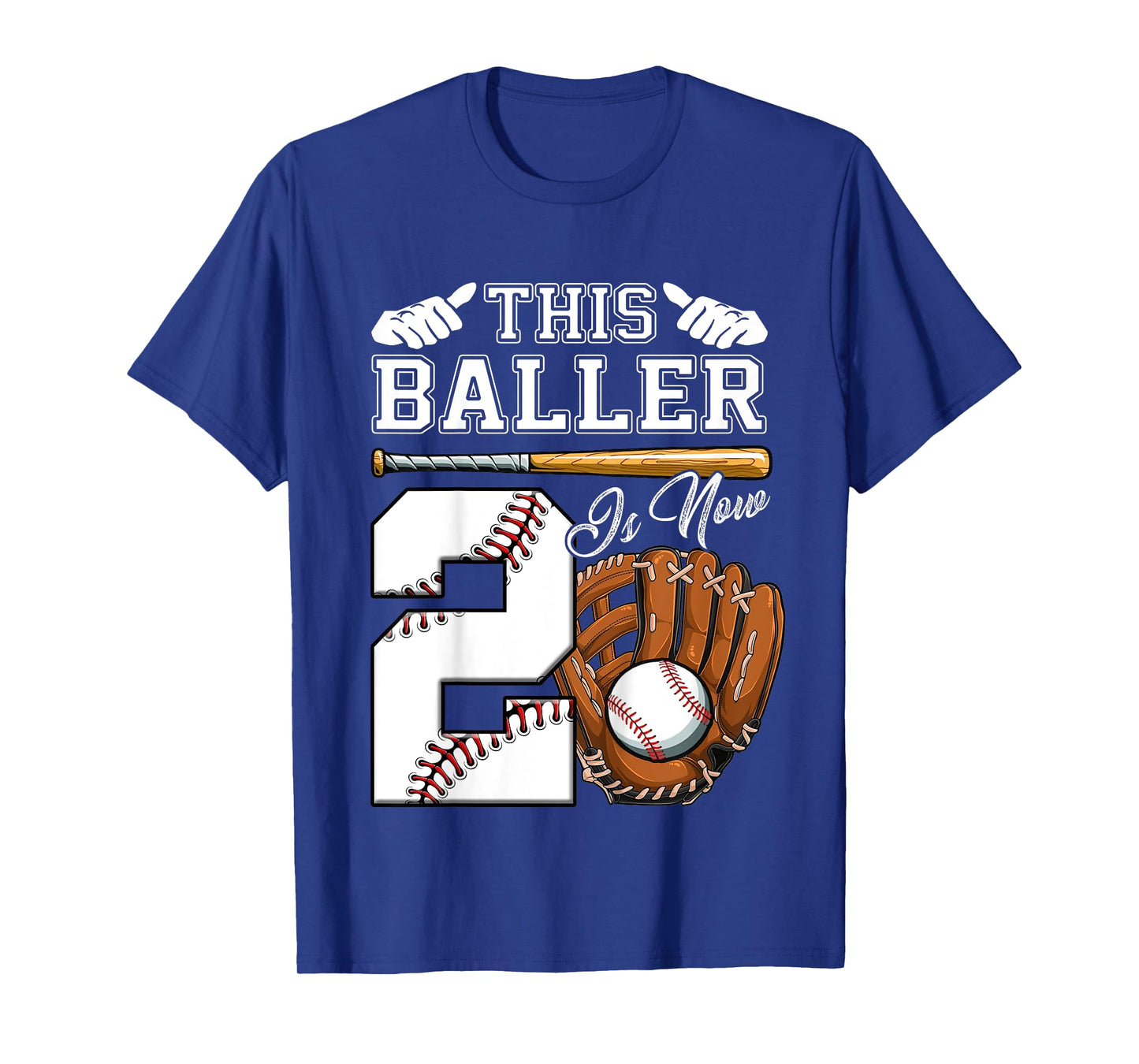 2nd Birthday Gift Two Vintage Baseball Birthday 2 Year Old T-Shirt