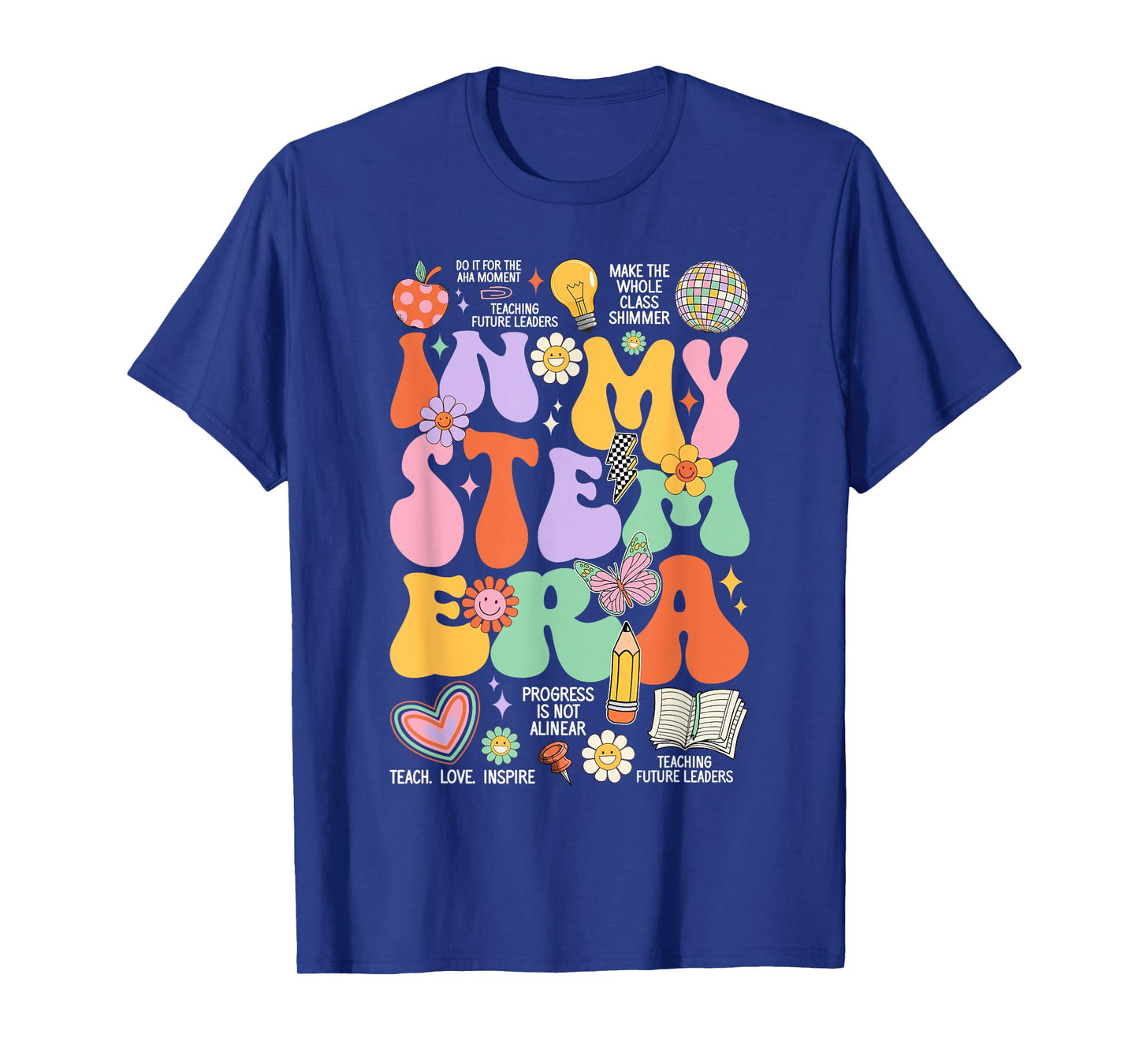 Retro Groovy In My STEM Era Student Teacher Back To School T-Shirt for Men Women Kids