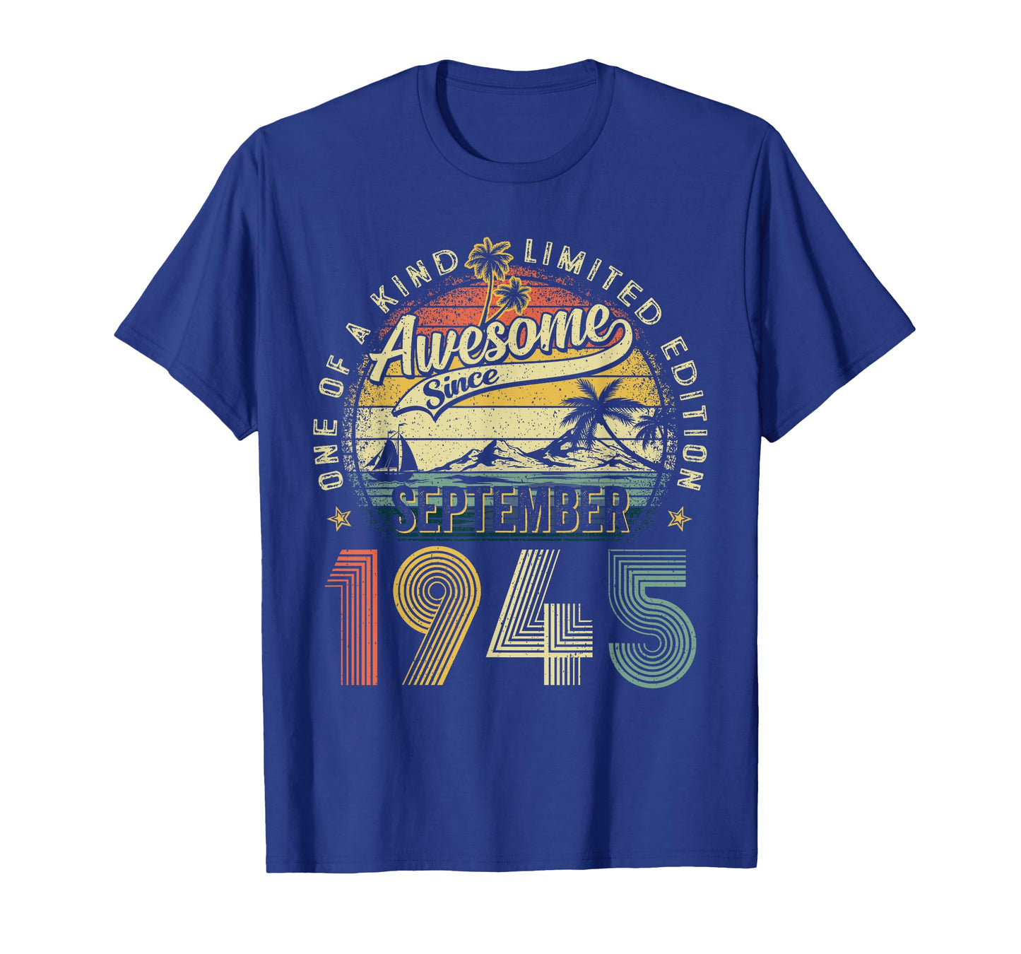 Awesome Since September 1945 Vintage Men Women 80th Birthday T-Shirt