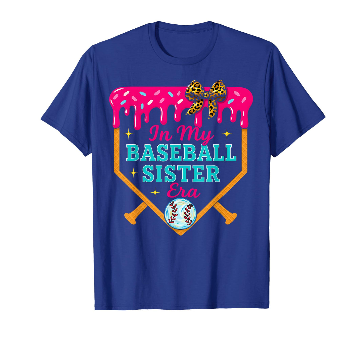 In My Baseball Sister Era Ice Cream Drip Sweet Baseball T-Shirt