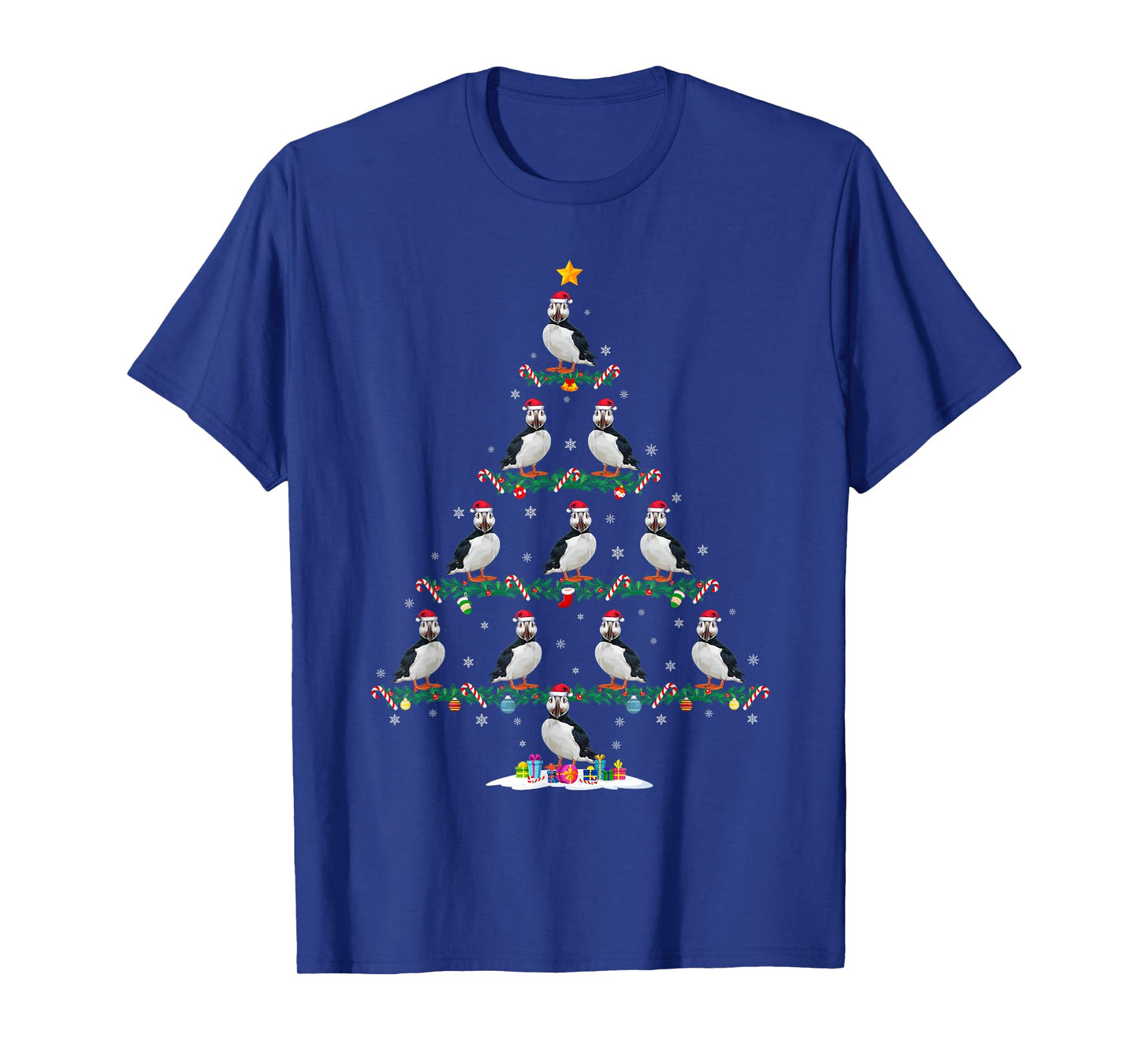Puffin Christmas Tree Pajama Men Women Kids Ugly Xmas T-Shirt