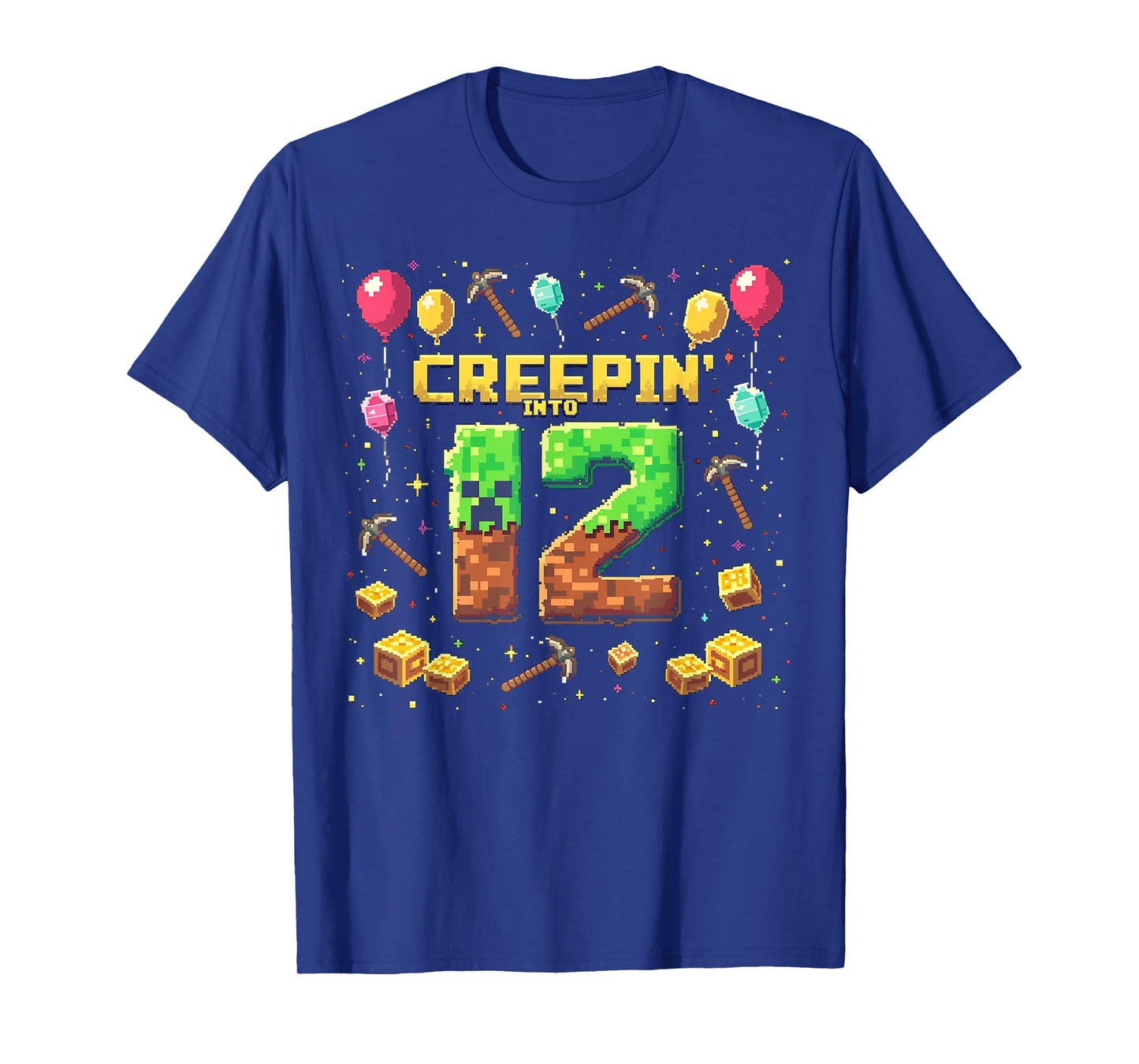 It's My 12th Birthday Boy Gamer Creepin’ Into 12 Gamer Pixel T-Shirt