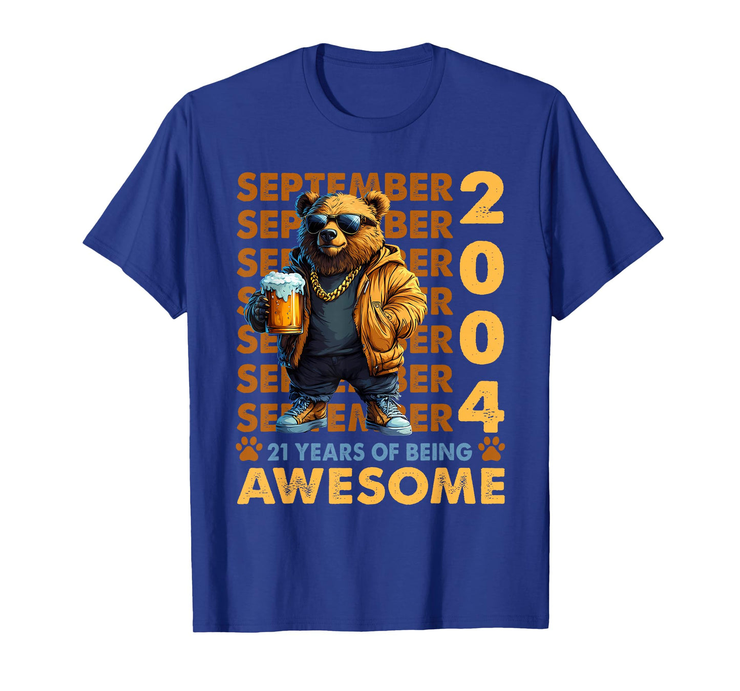 21st Birthday Bear Legends September 2004 21 Years Old Mens T-Shirt
