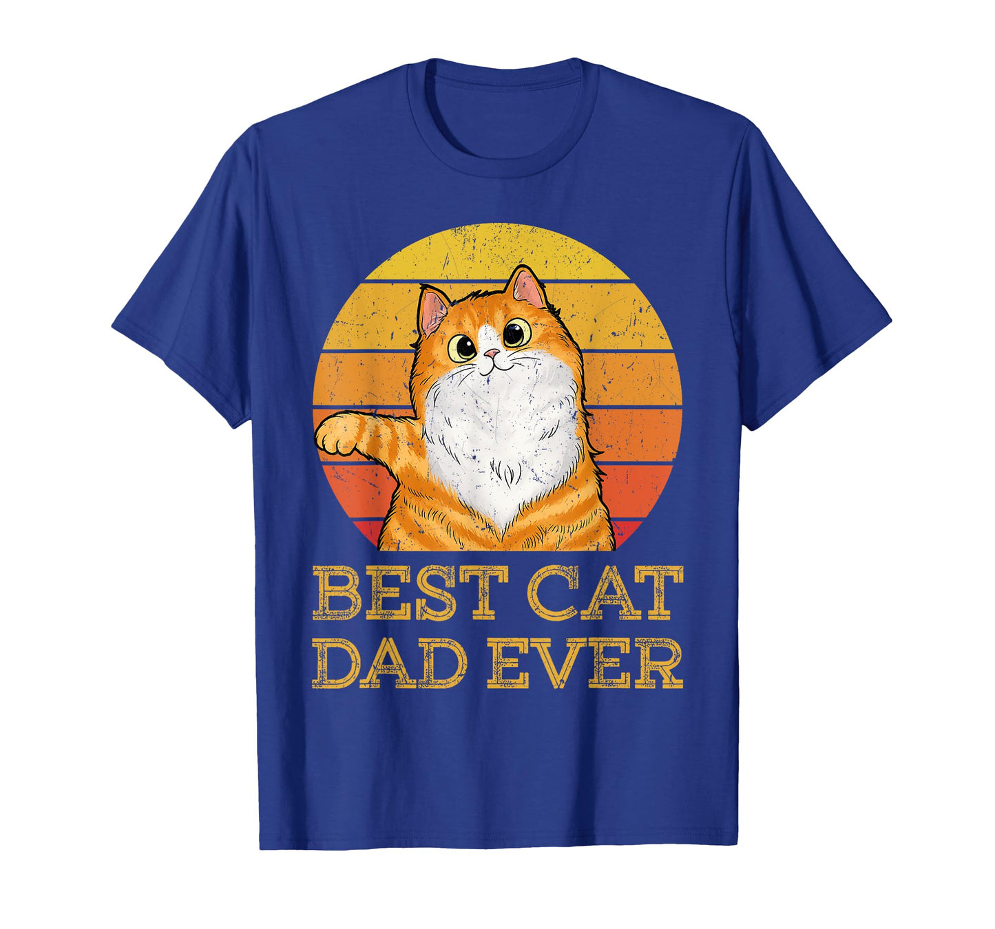 Best Cat Dad Ever Vintage Funny Cat Daddy Fathers T-Shirt