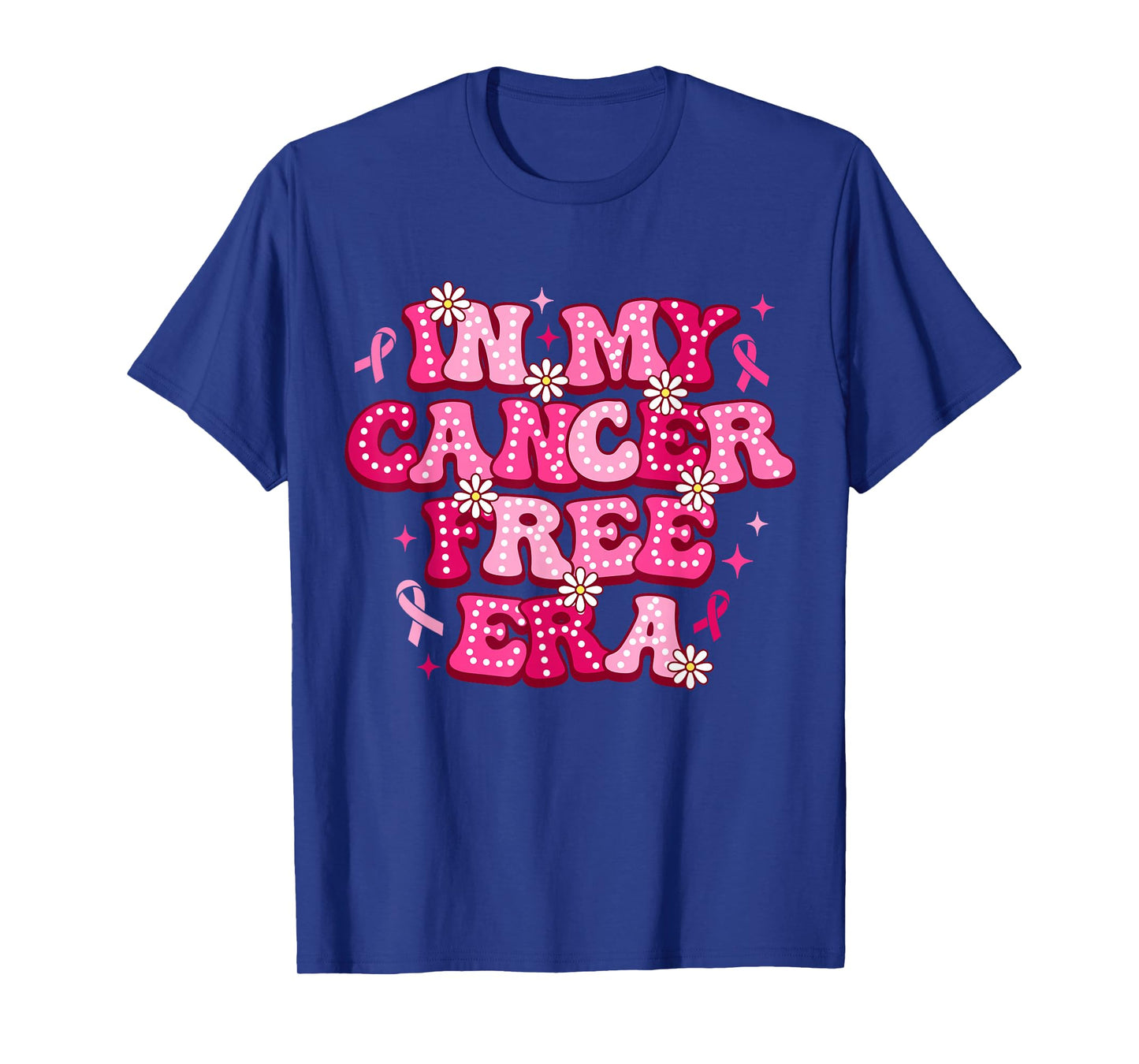 Groovy In My Cancer Free Era Breast Cancer Awareness Support T-Shirt