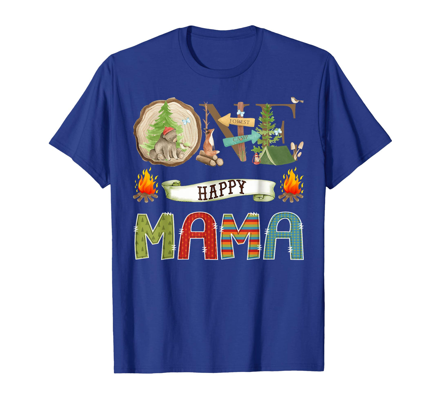 One Happy Mama Camper 1St Birthday Camping Bear T-Shirt