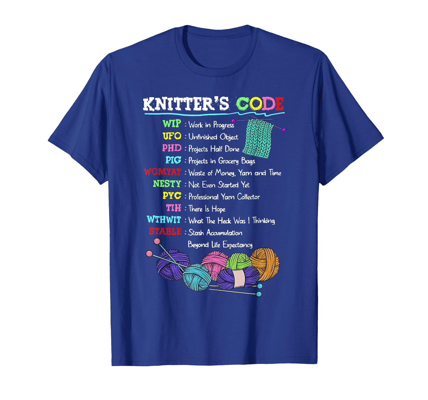 Knitter's Code Knitting Crocheting Sewer Sewing Yan Lover T-Shirt