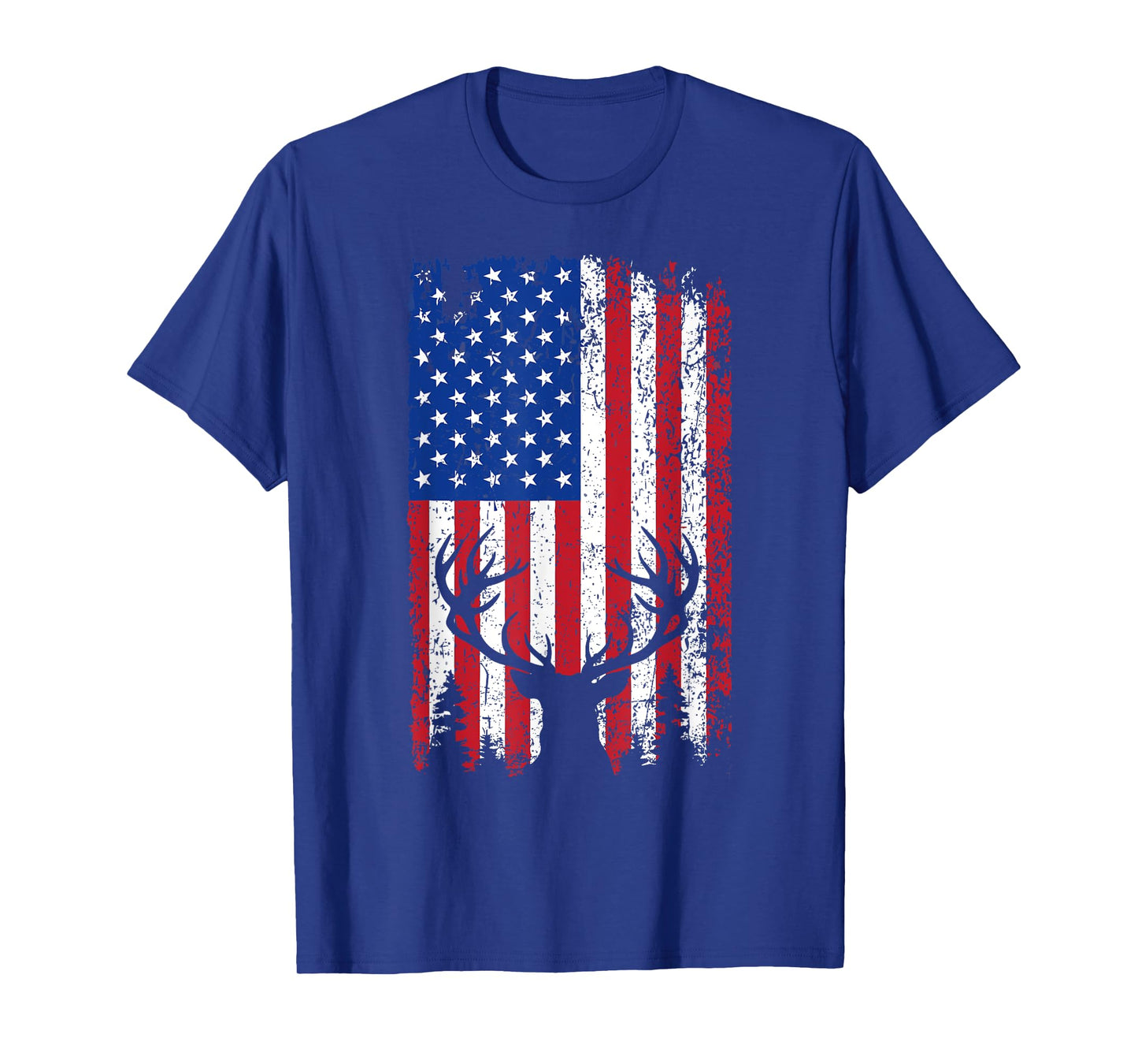 Patriotic Buck Elk Hunter Deer Hunting Flag USA American T-Shirt