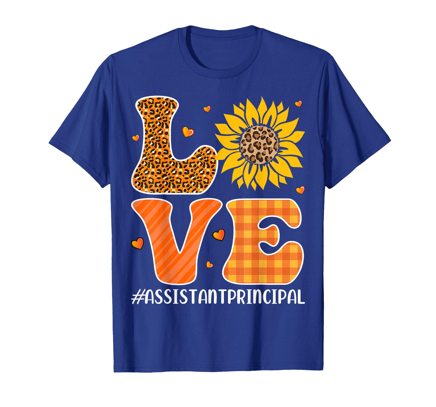 Assistant Principal Love Fall Pumpkin Leopard Halloween T-Shirt