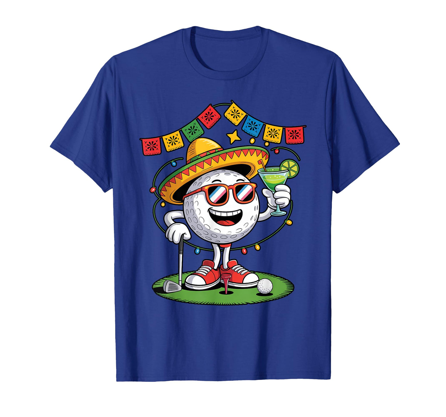 Cinco De Mayo Golf Ball Margarita Sombrero Cool Golfer T-Shirt