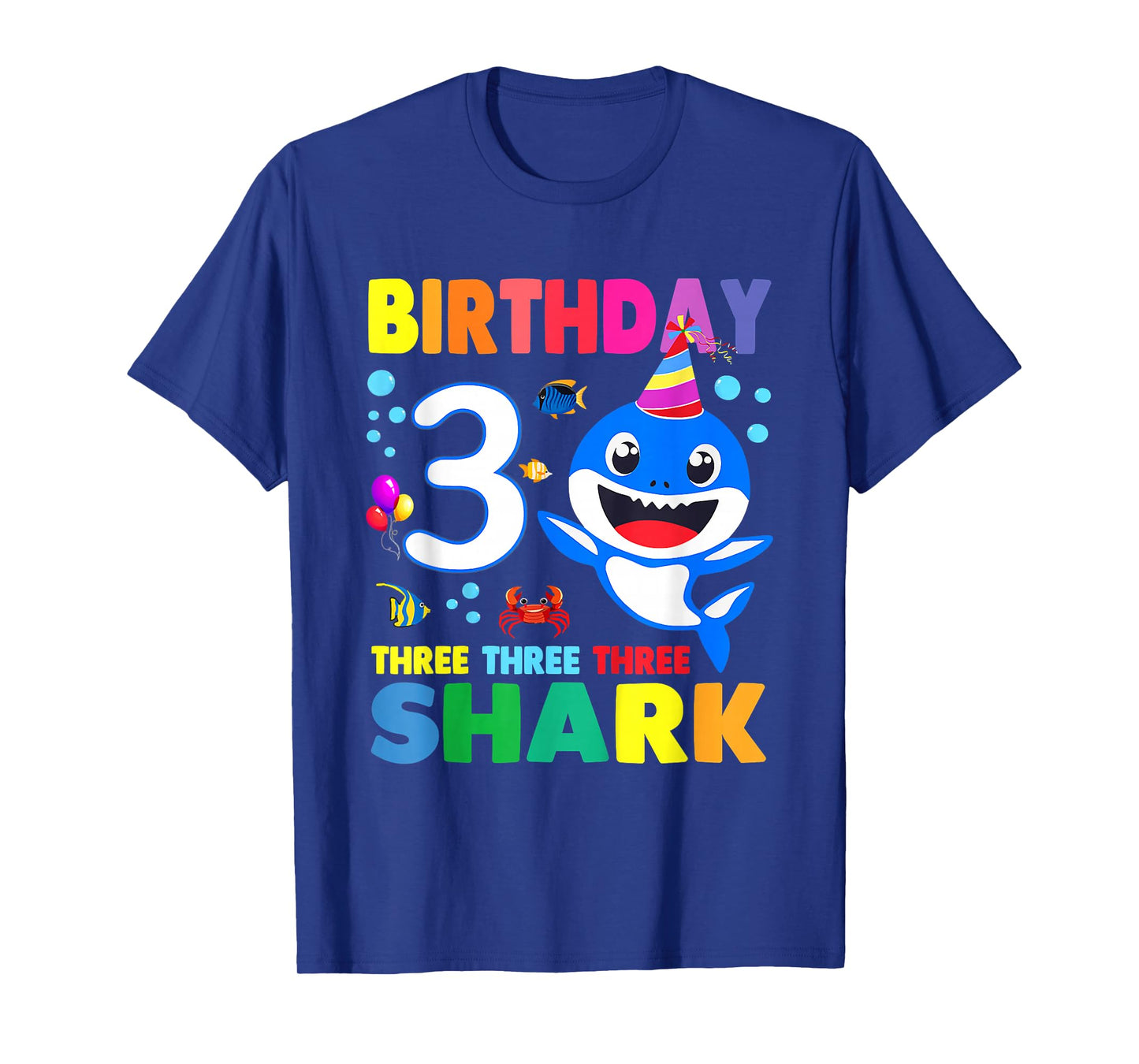 Birthday Kids Shark 3 Year Old 3rd Birthday Matching Family T-Shirt