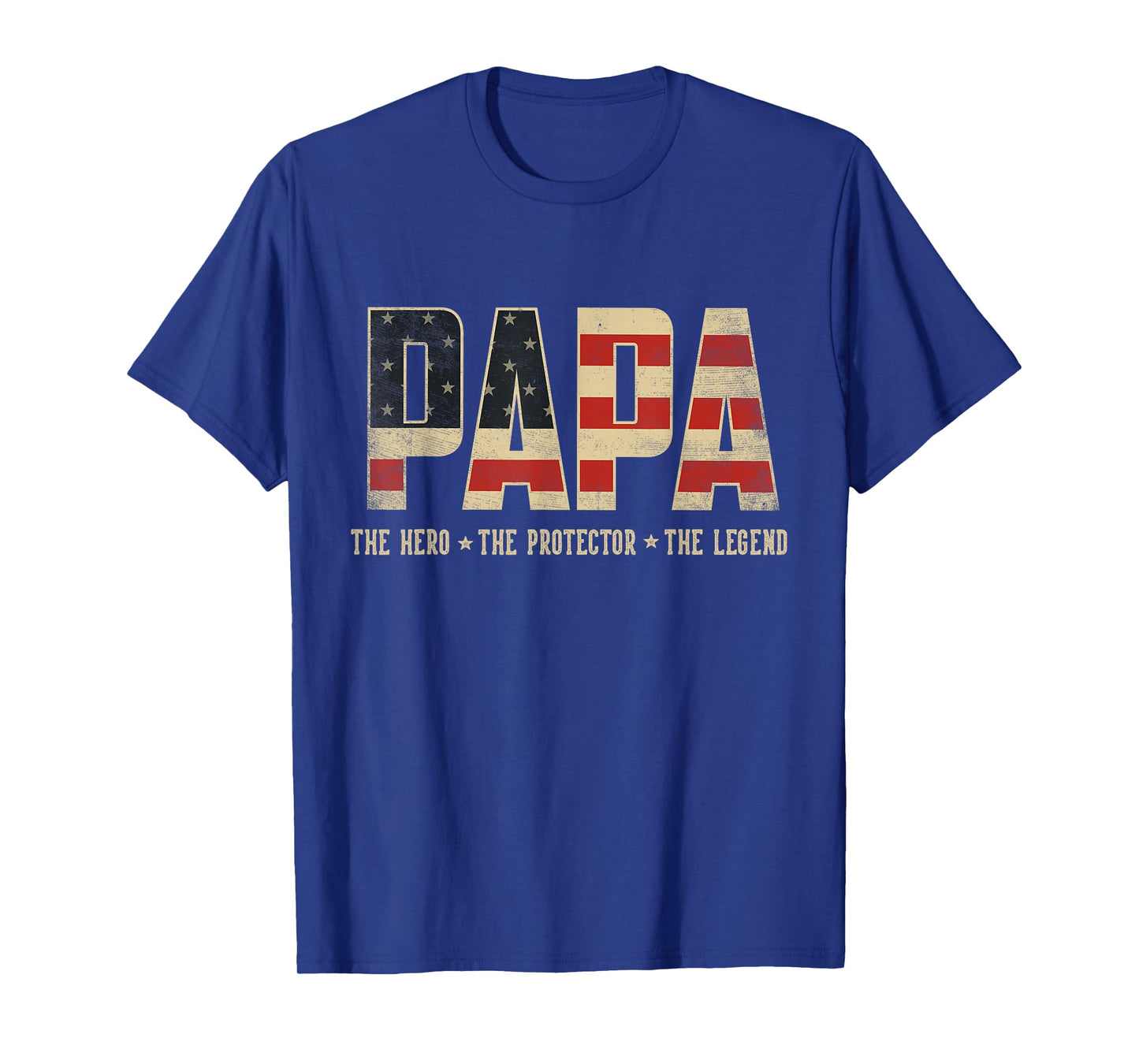 Papa Protector Hero Legend USA Flag Papa Father's Day T-Shirt