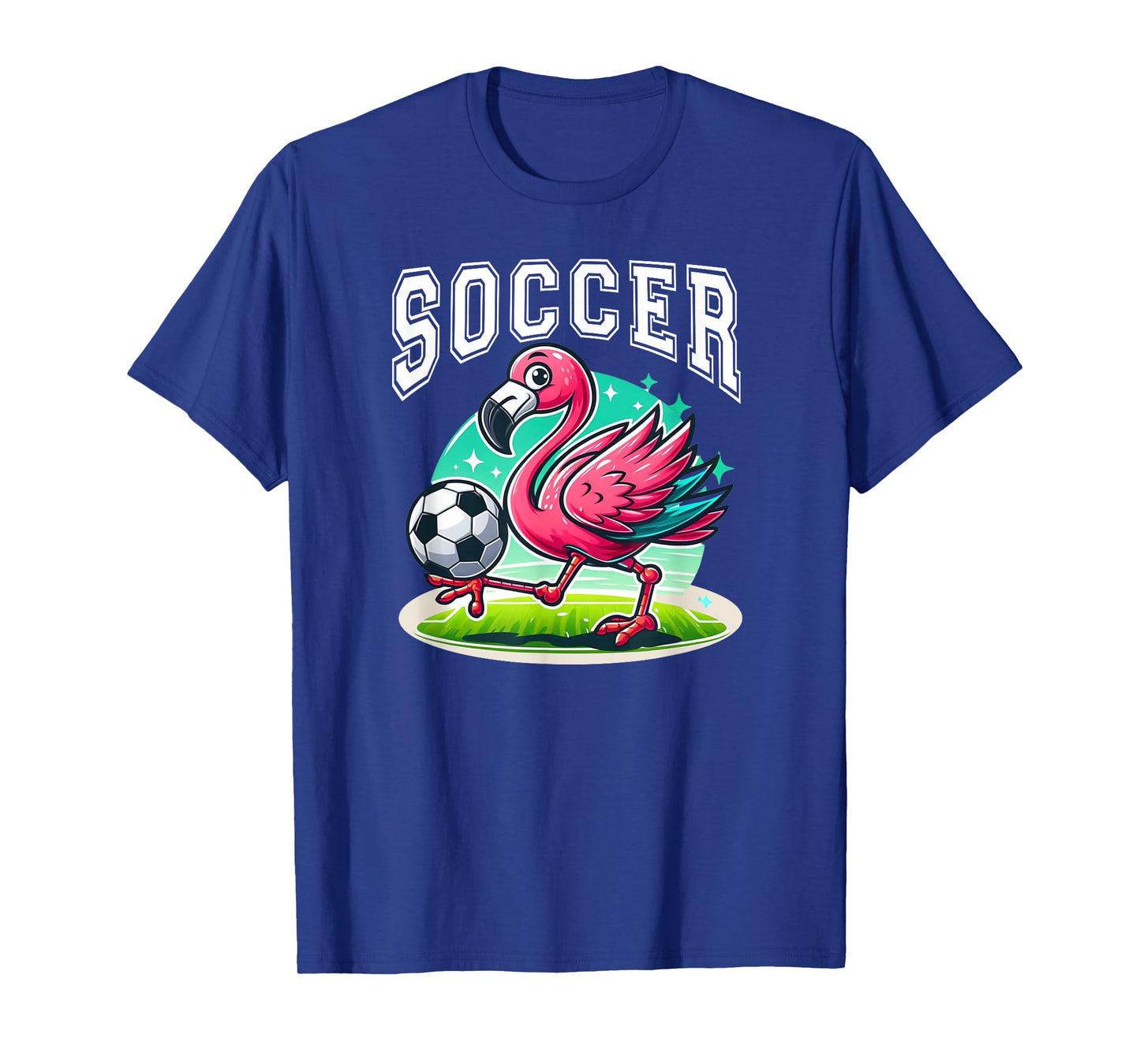 Pink Flamingo Playing Soccer T-Shirt