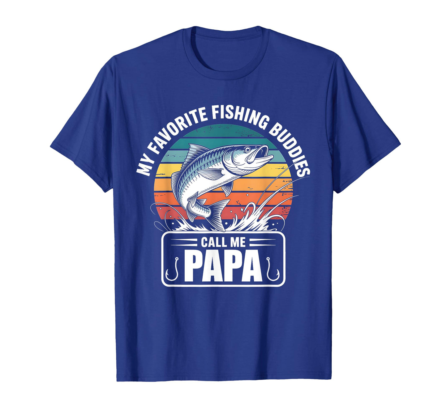 Funny My Favorite Fishing Buddies Call Me Papa Vintage T-Shirt