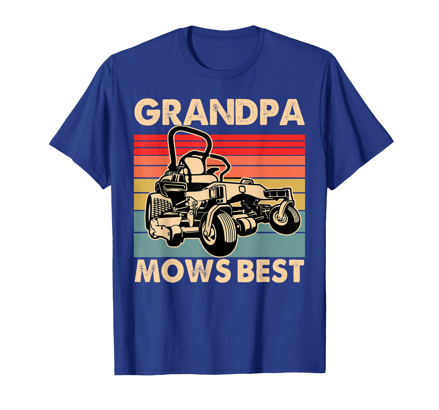 Grandpa Mows Best Lawn Care Grandpa Mowing Gardener Father's T-Shirt