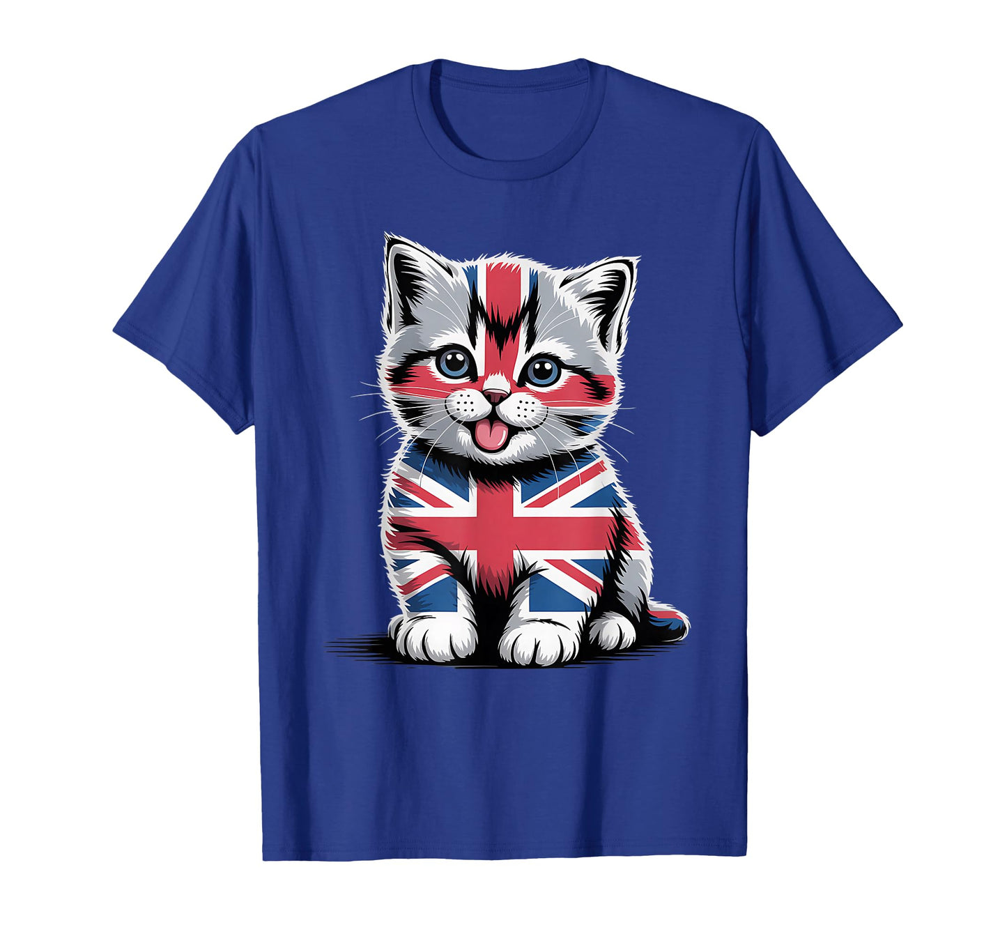 Funny Cat Tee Women Union Jack British Cat Lover Gifts T-Shirt