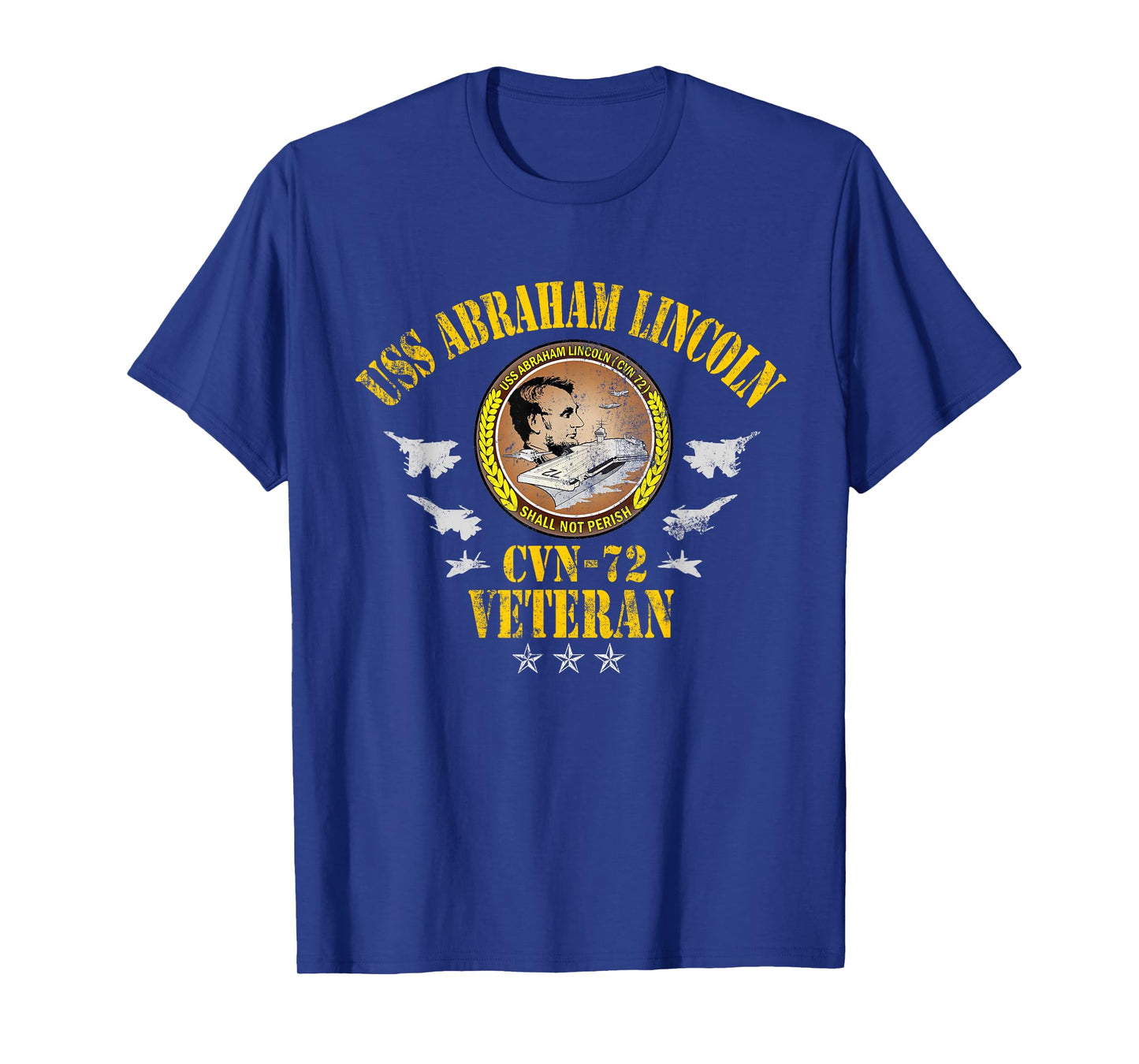 USS Abraham Lincoln CVN-72 Veteran Patriotic Memorial Flag T-Shirt