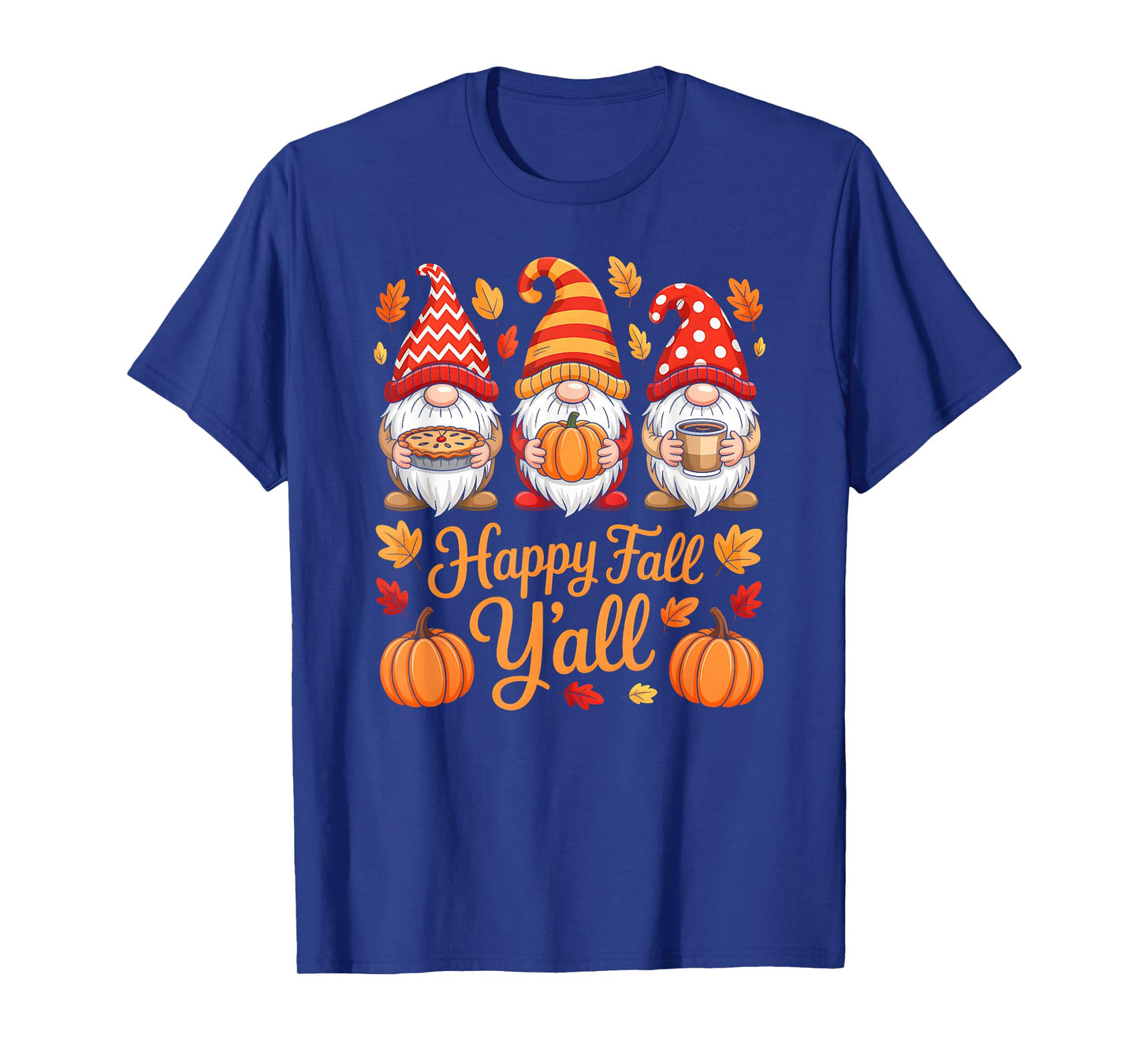 Happy Fall Y'all Gnome Pumpkin Autumn Thanksgiving Gnomes T-Shirt