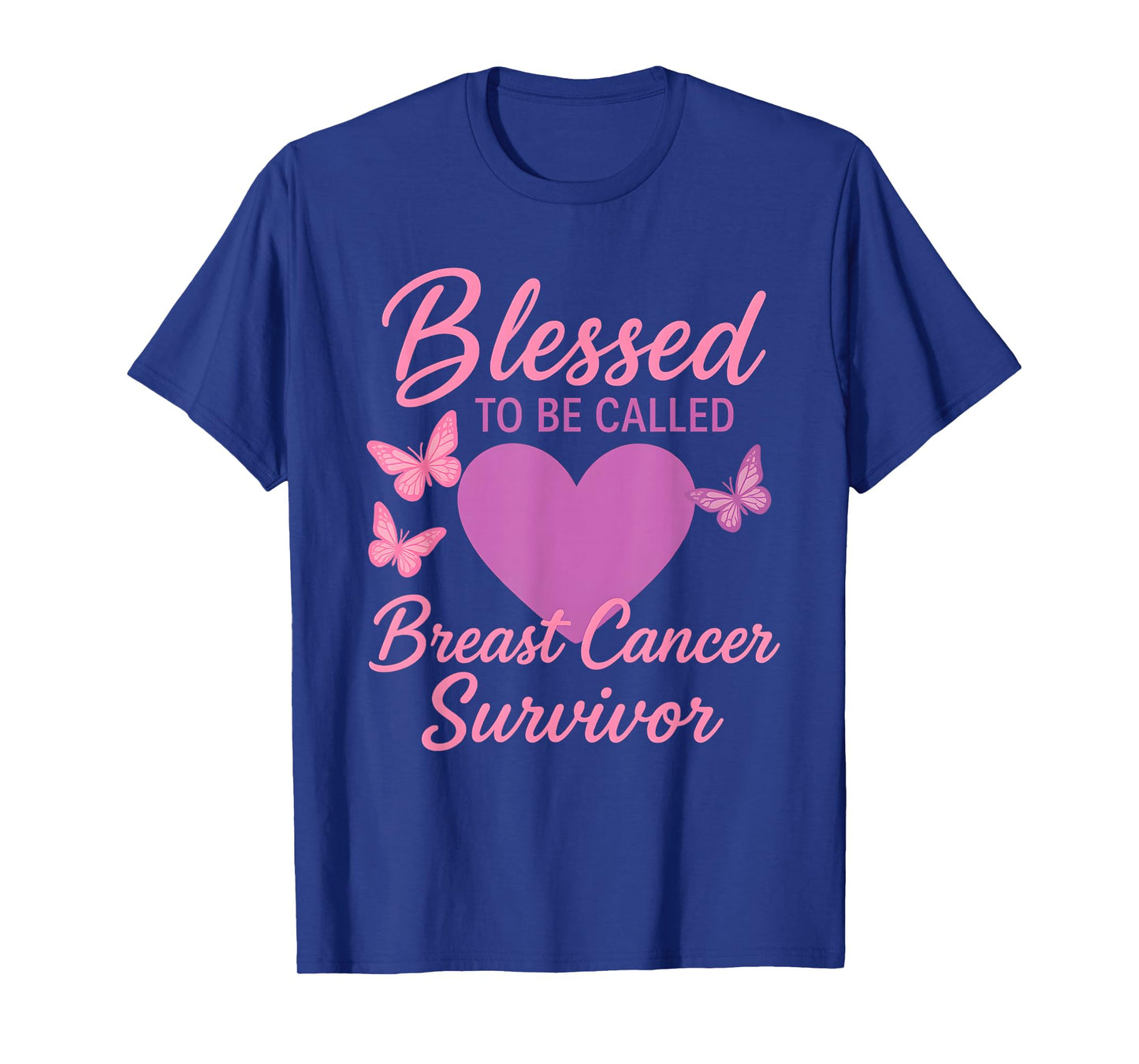 Blessed to Be Called Breast Cancer Survivor Pink Butterfly T-Shirt