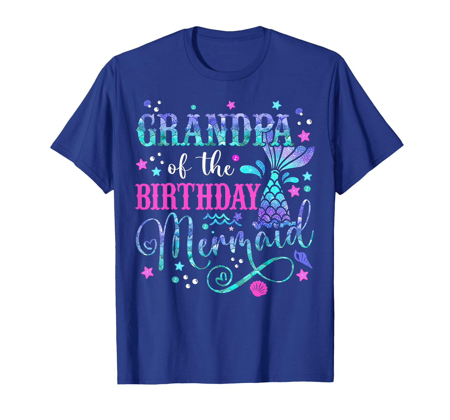 Grandpa Of The Birthday Mermaid Girl Bday Party Squad Family T-Shirt